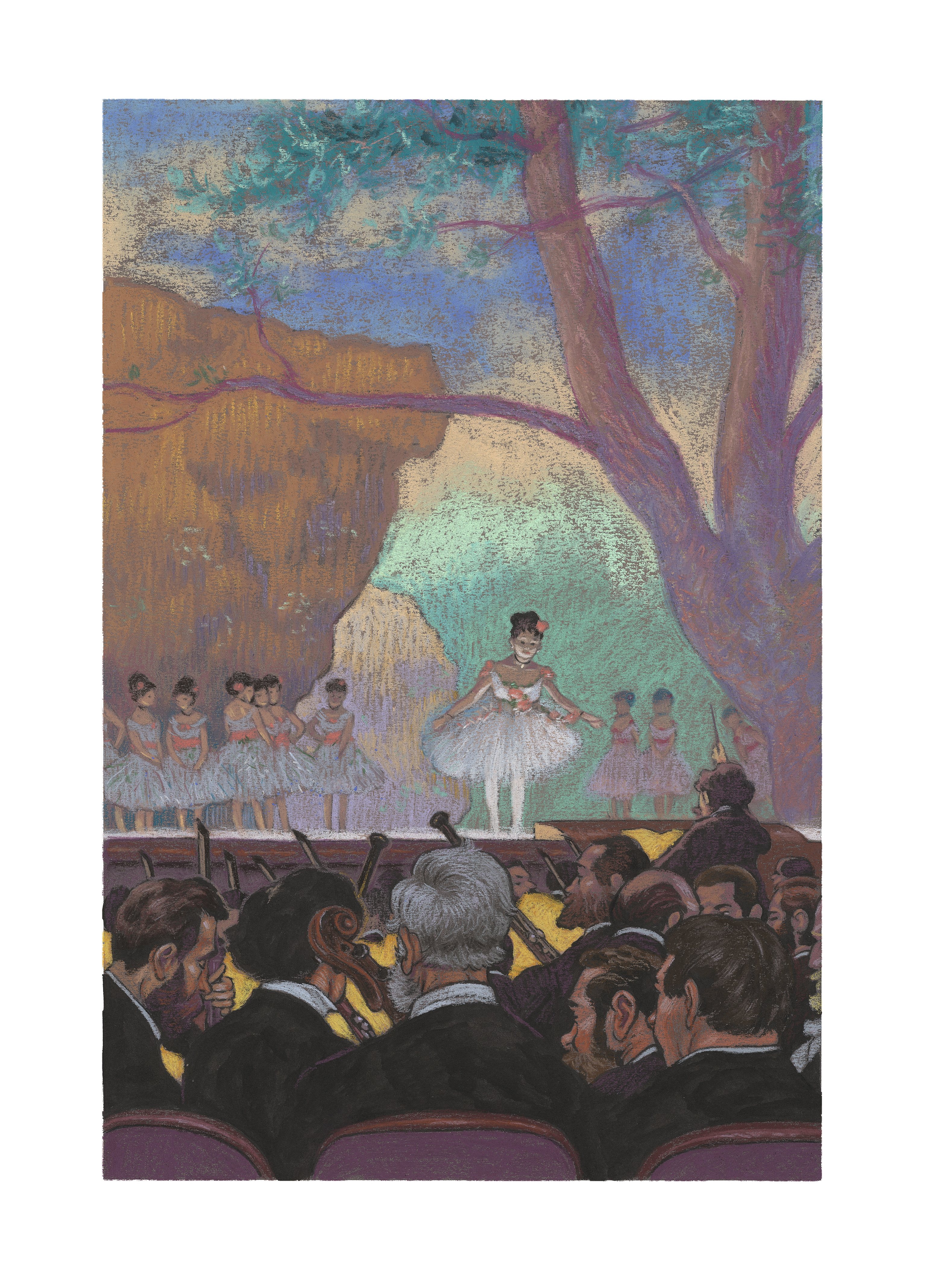 Detalle de una ilustración de 'Degas. La danza de la soledad'.