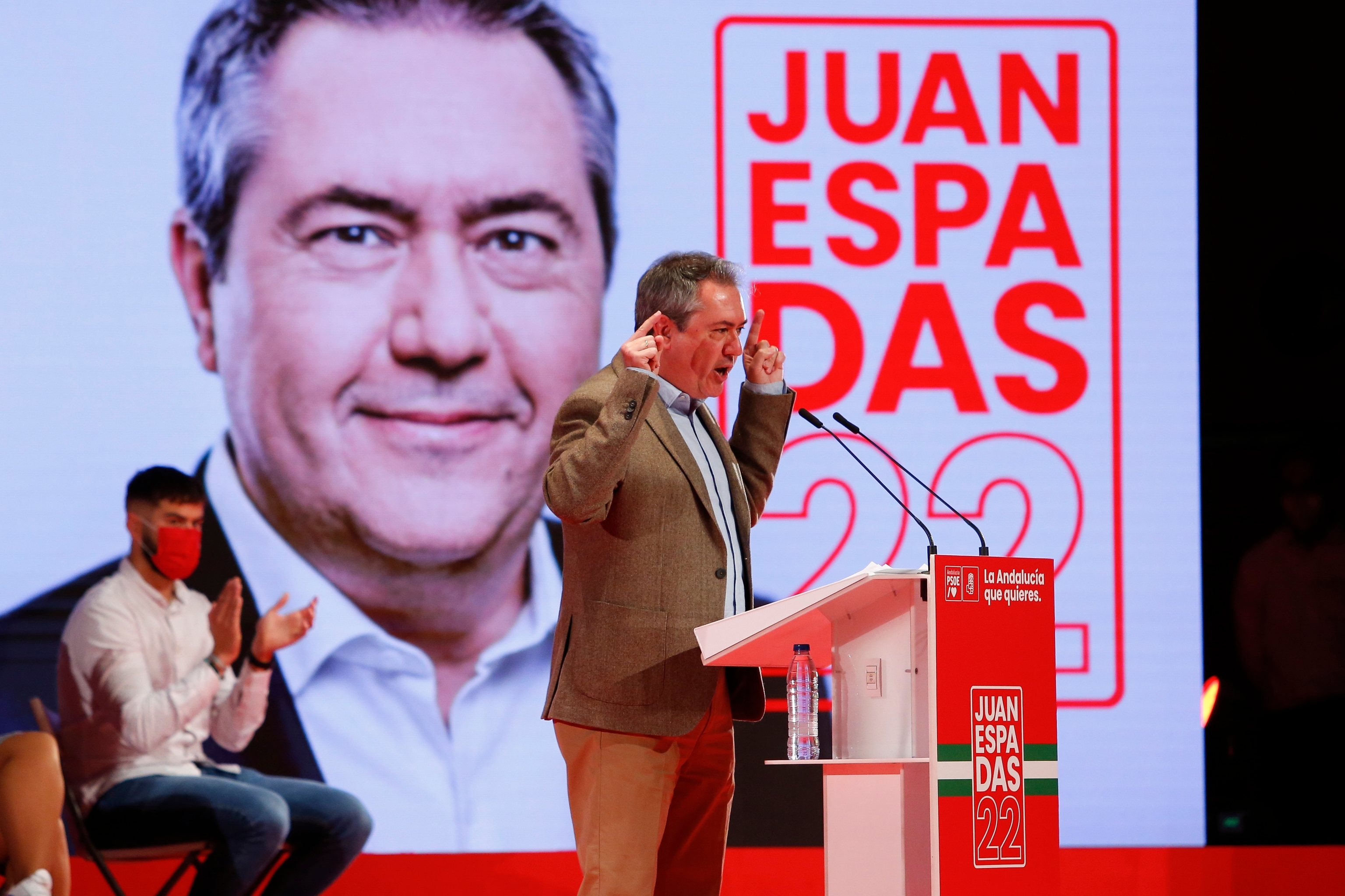 El lder del PSOE andaluz, Juan Espadas, durante un momento de su discurso.