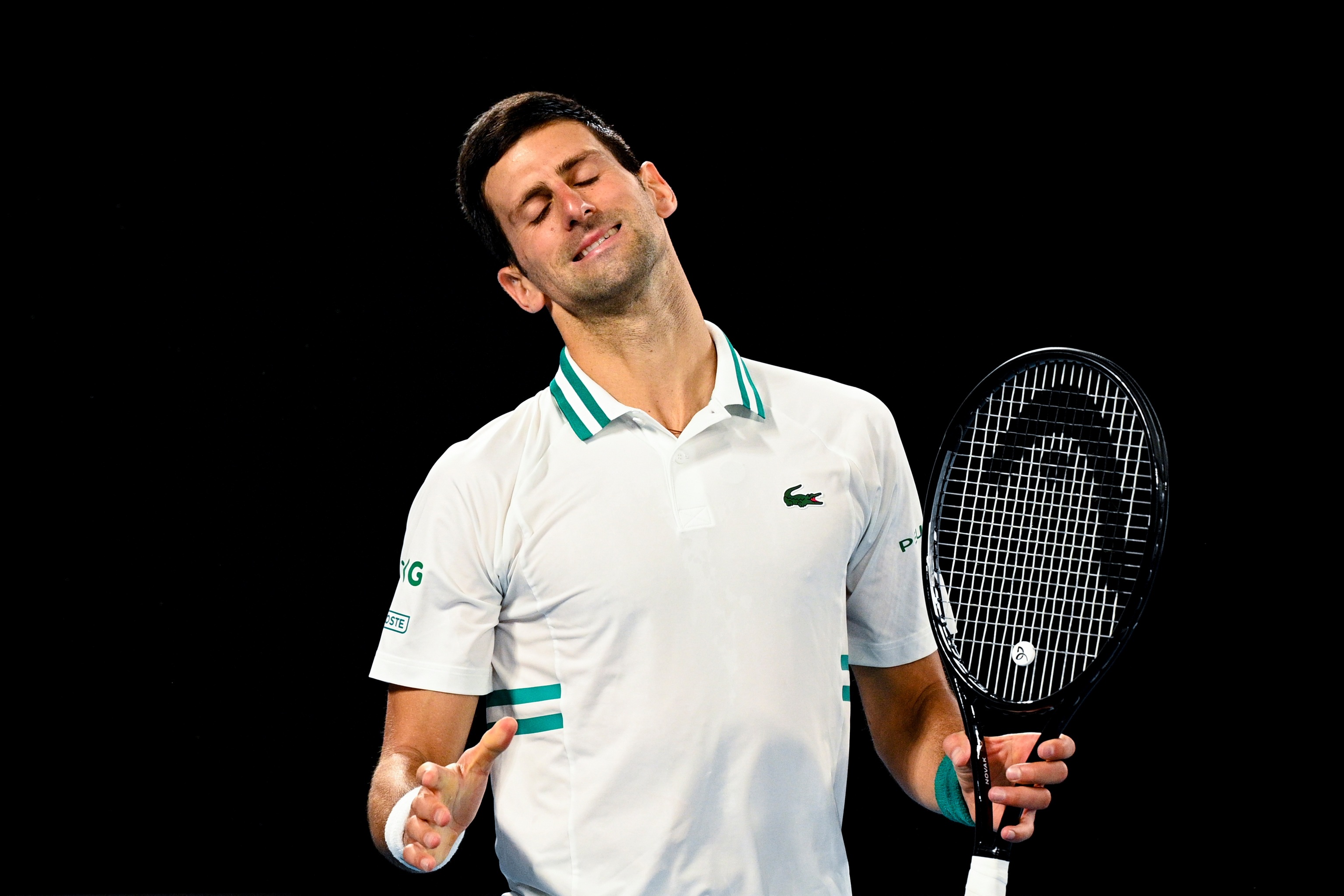 Novak Djokovic en un partido del Open de Australia de 2021
