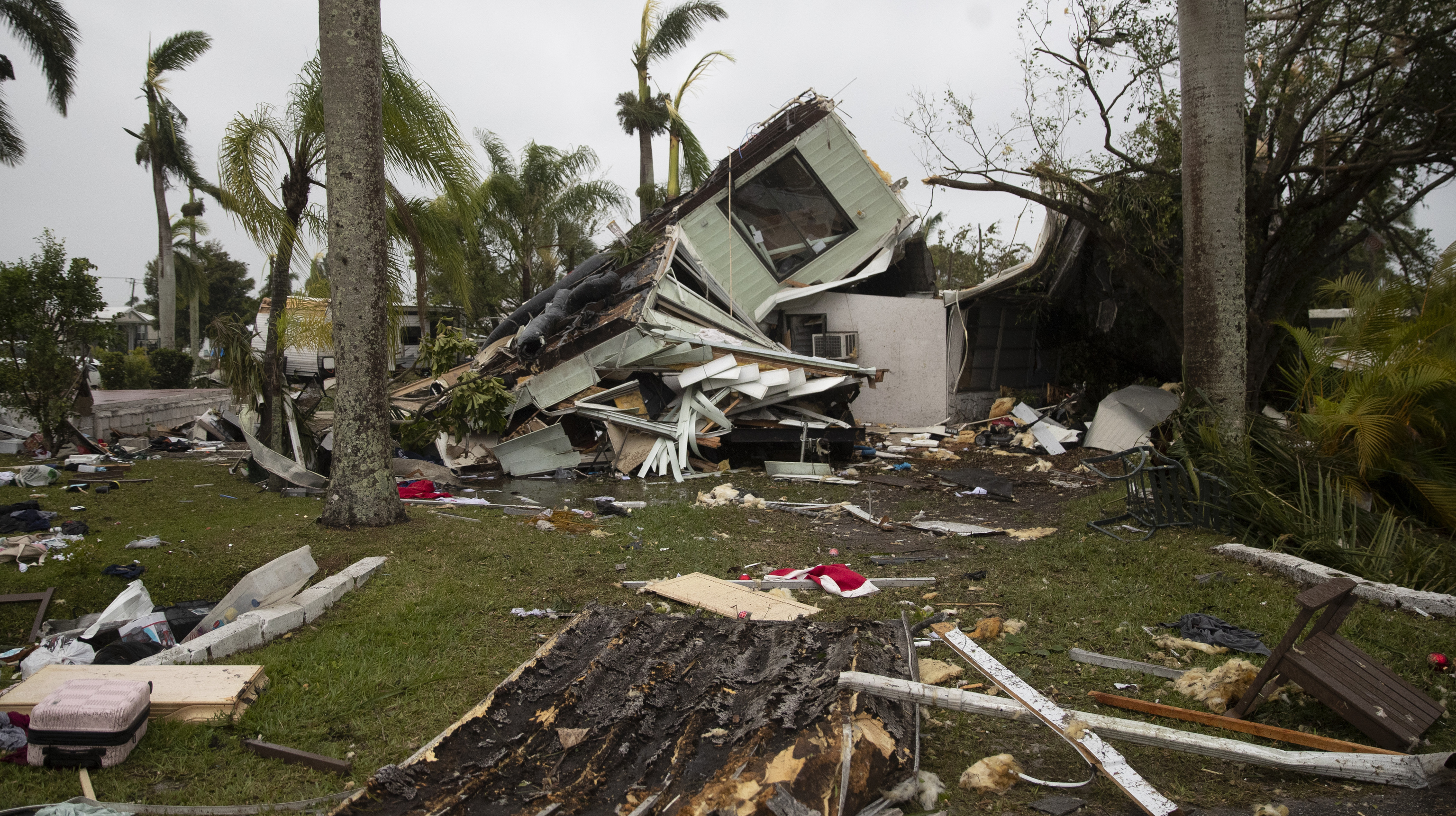 Casa destruida en Fort Myers, este domingo.