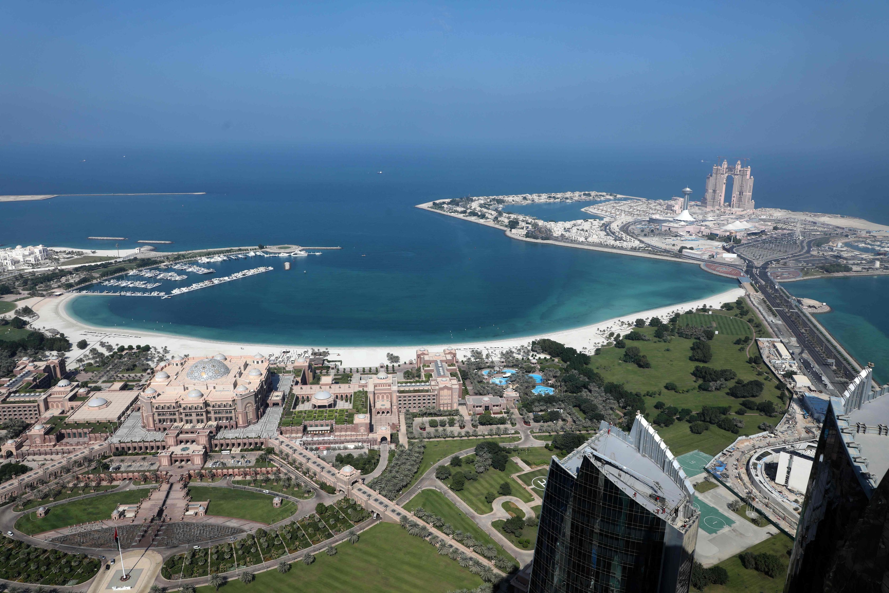 Vista area de Abu Dhabi.