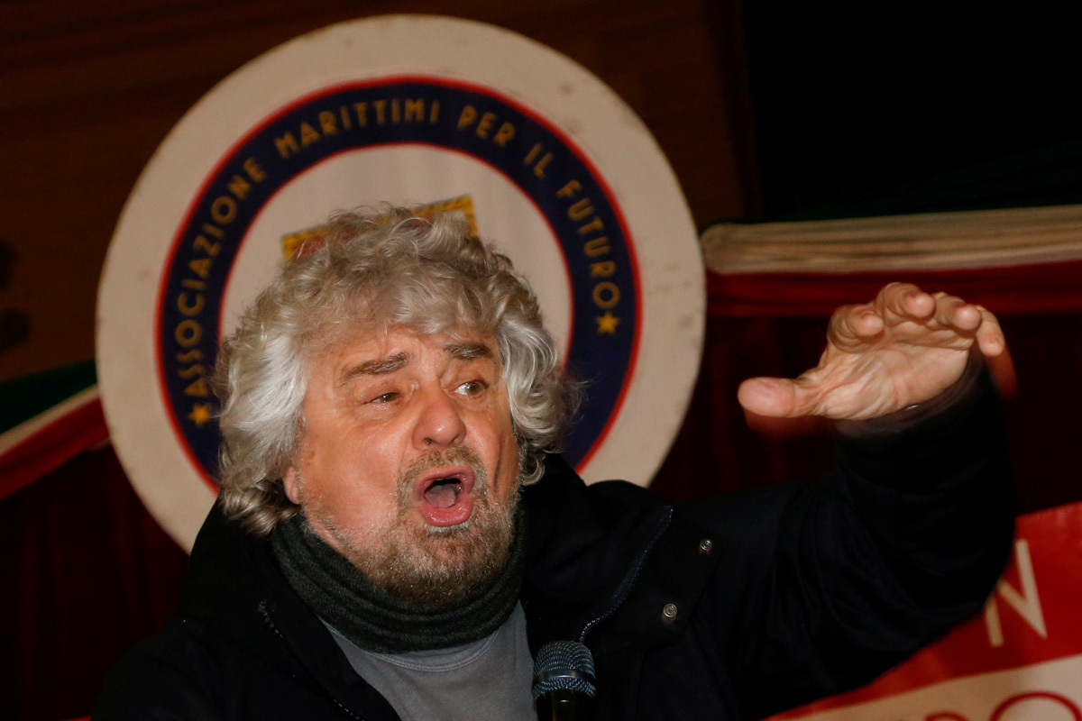 Beppe Grillo, during a rally in 2019.