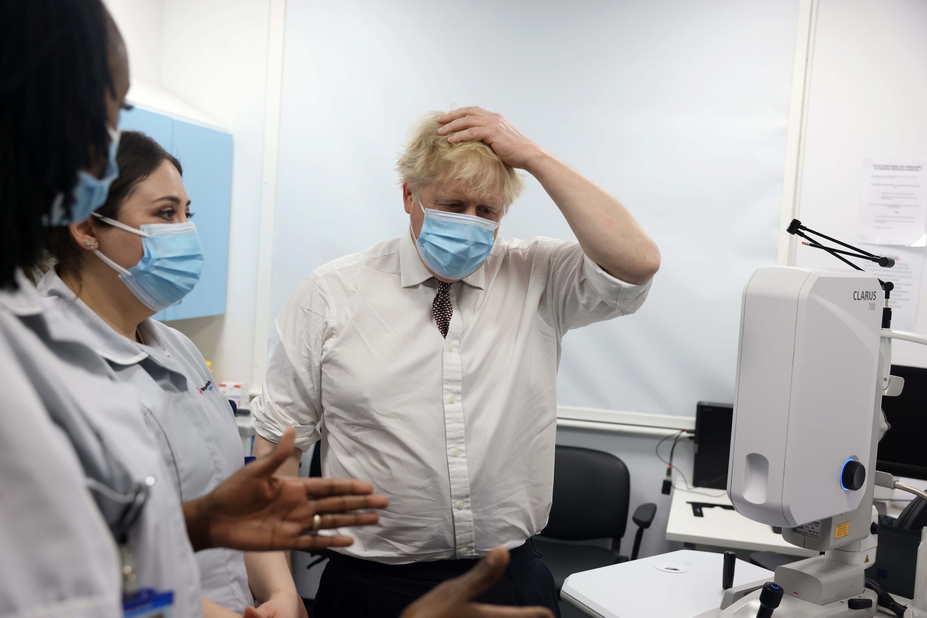 Boris Johnson, during a visit to a London hospital.