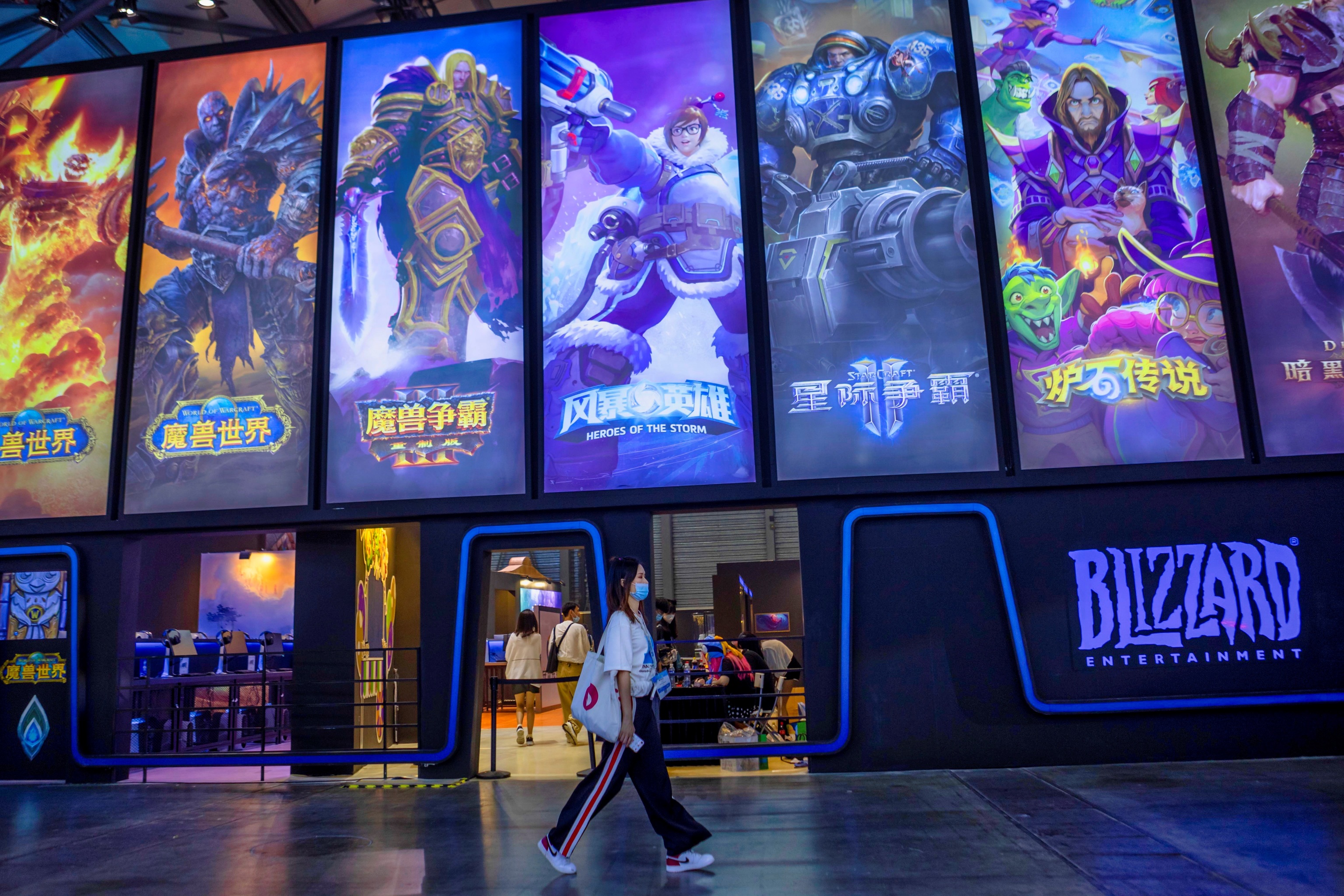Stand de Blizzard en el ChinaJoy de Shanghai, en agosto de 2020.