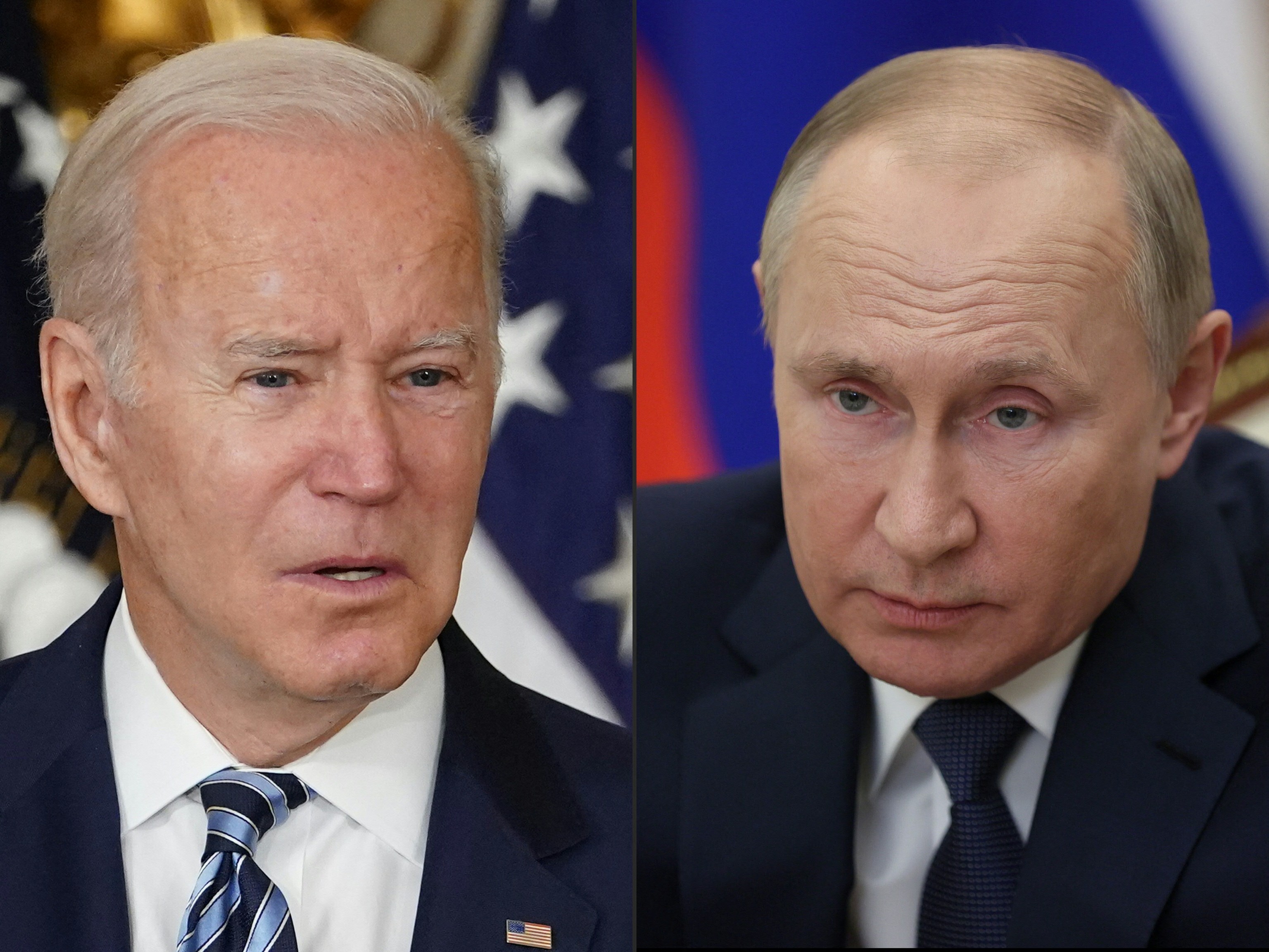El presidente de EEUU, Joe Biden, y el de Rusia, Vladimir Putin.