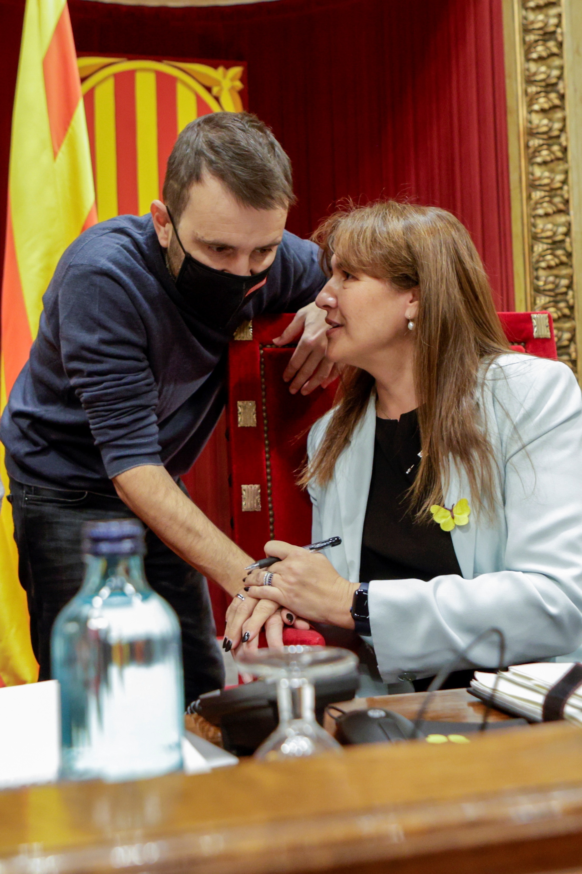 El diputado Pau Juvillà, con Laura Borràs el pasado diciembre.