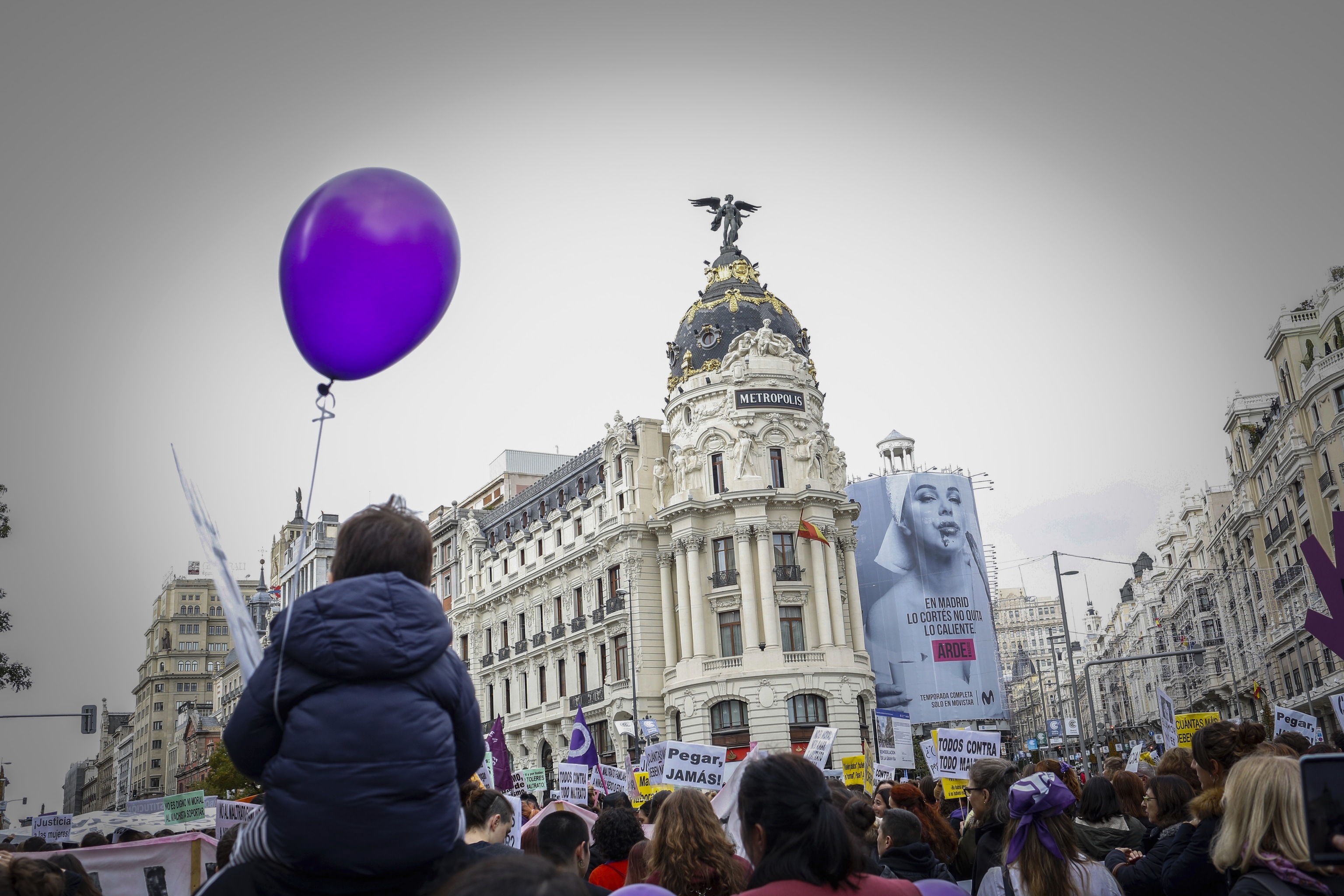 Manifestación contra la violencia a las mujeres celebrada en Madrid en 2018.