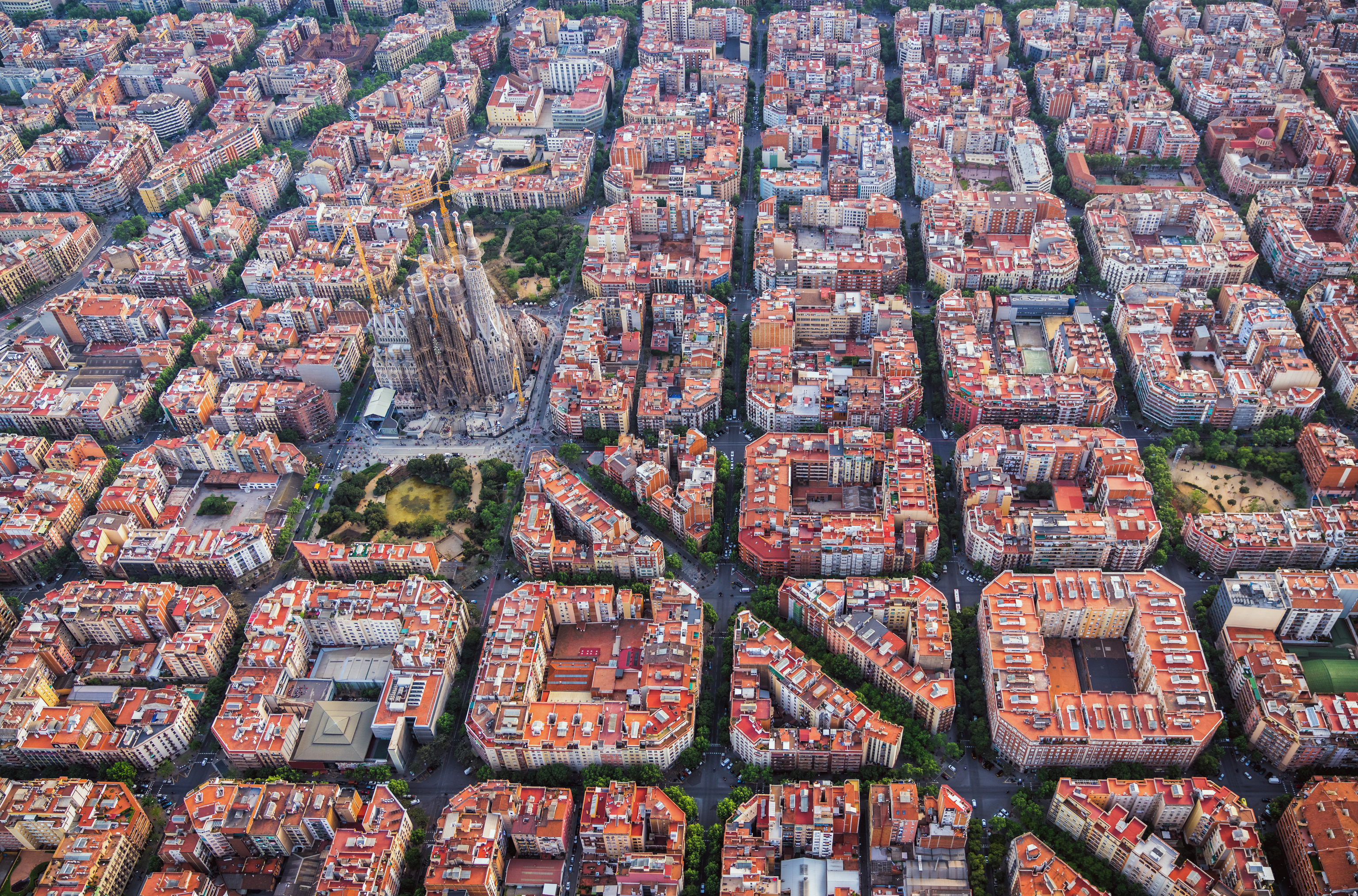Vista aérea del Eixample de Barcelona.