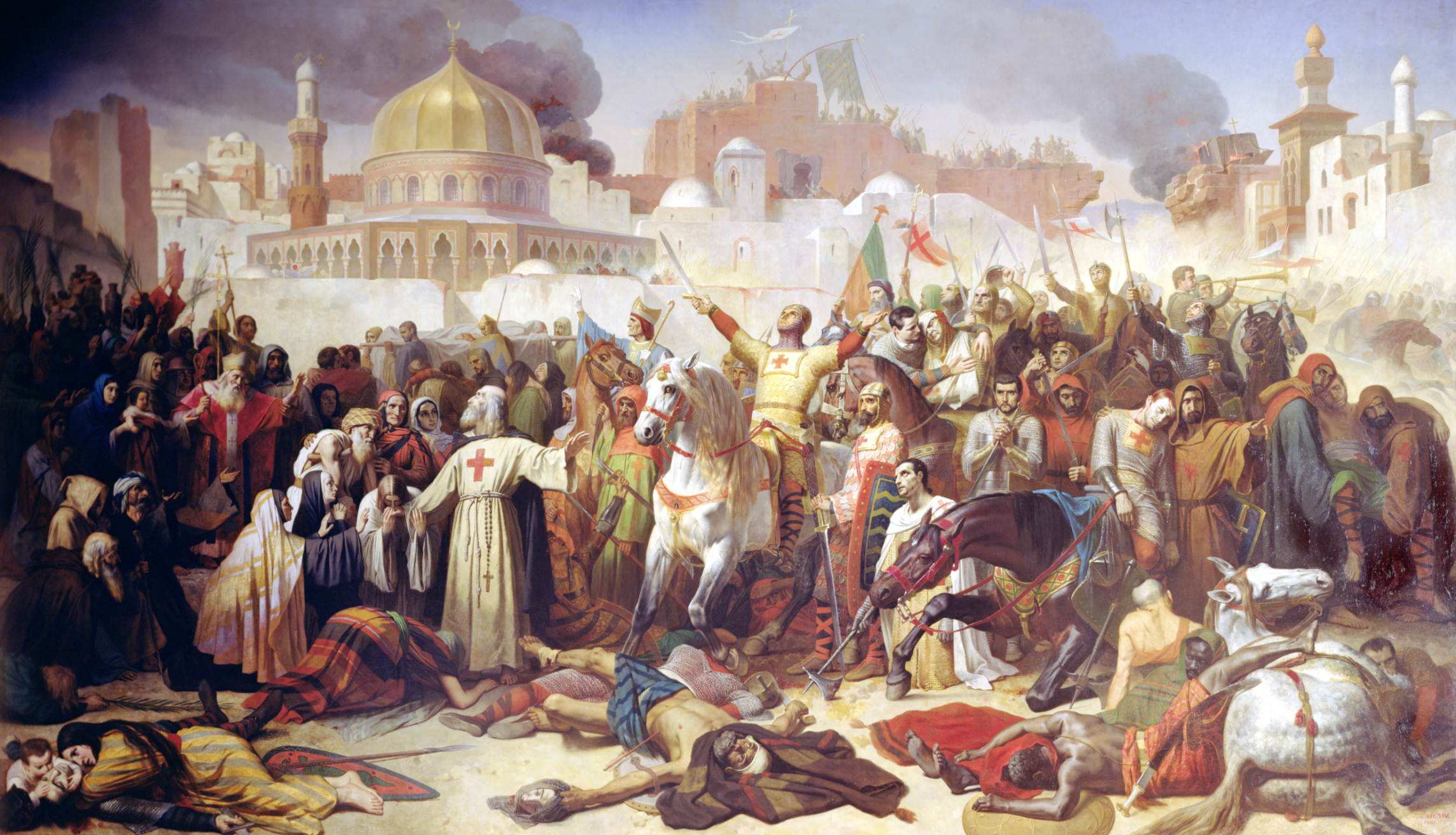 'Toma de Jerusalén por los cruzados en 1099', 1847.