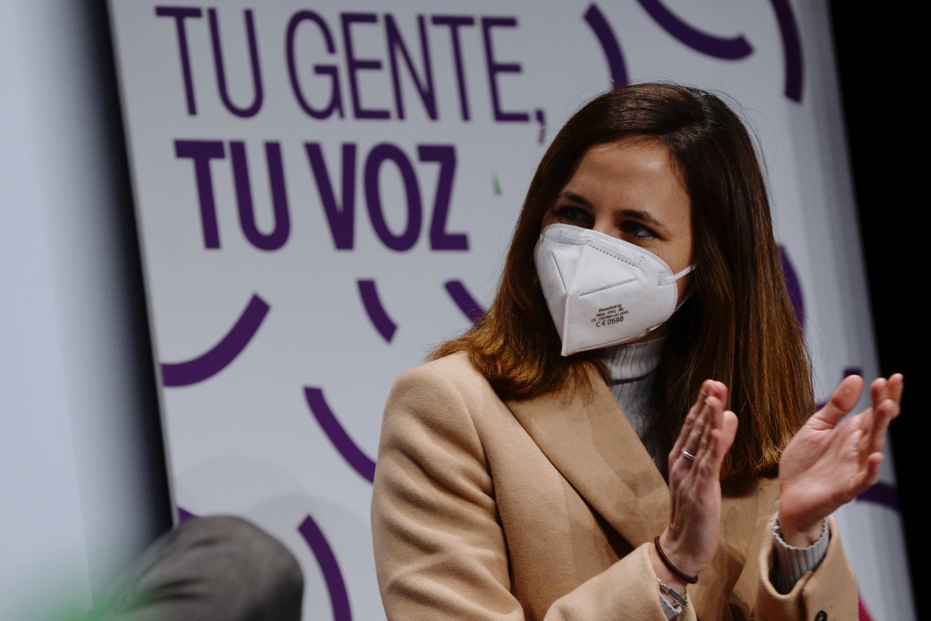 Ione Belarra, secretaria general de Unidas Podemos, en un acto en Valladolid.