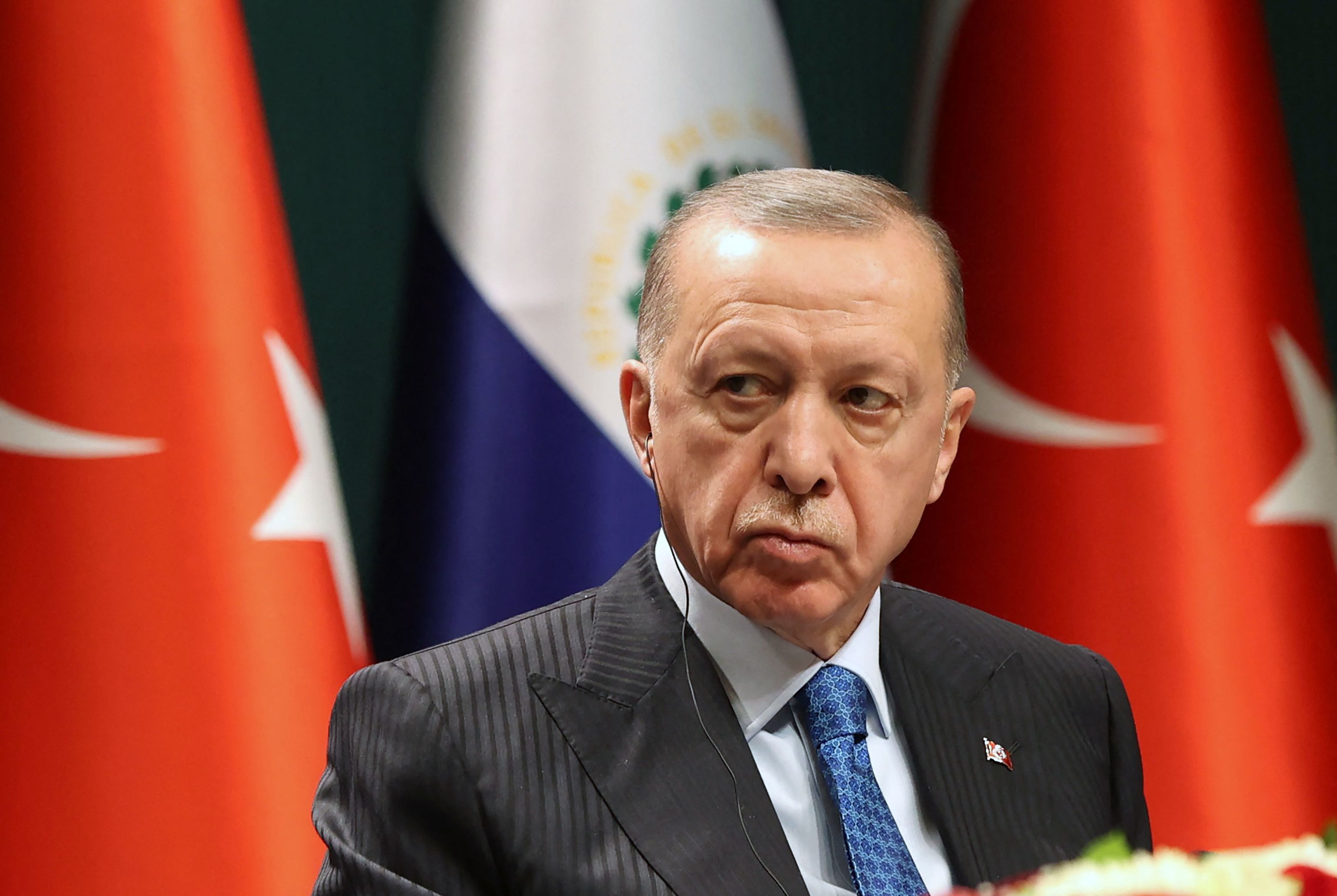El presidente turco, Tayyip Erdogan, durante una rueda de prensa.