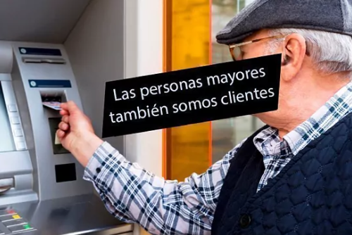 Imagen de la campaña promovida para pedir mayor atención humana en los bancos.