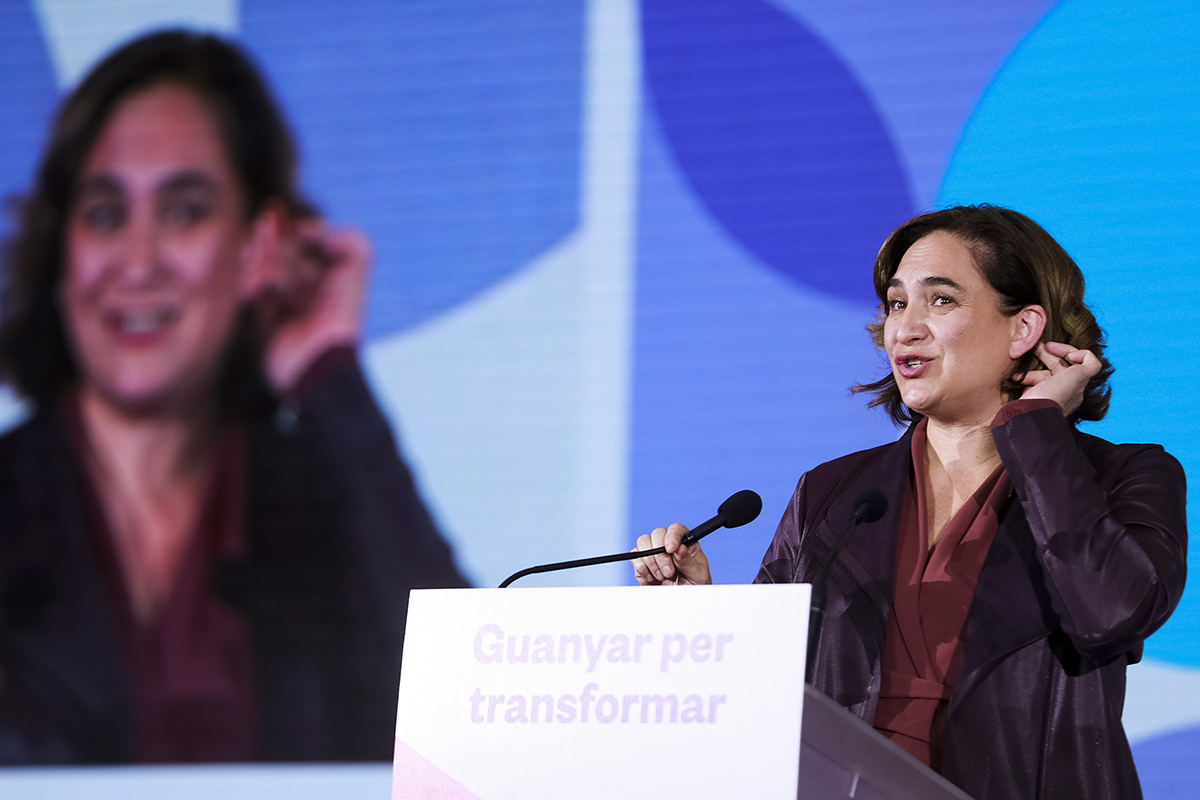 Ada Colau, en una intervencin durante la asamblea nacional de su partido el pasado noviembre.