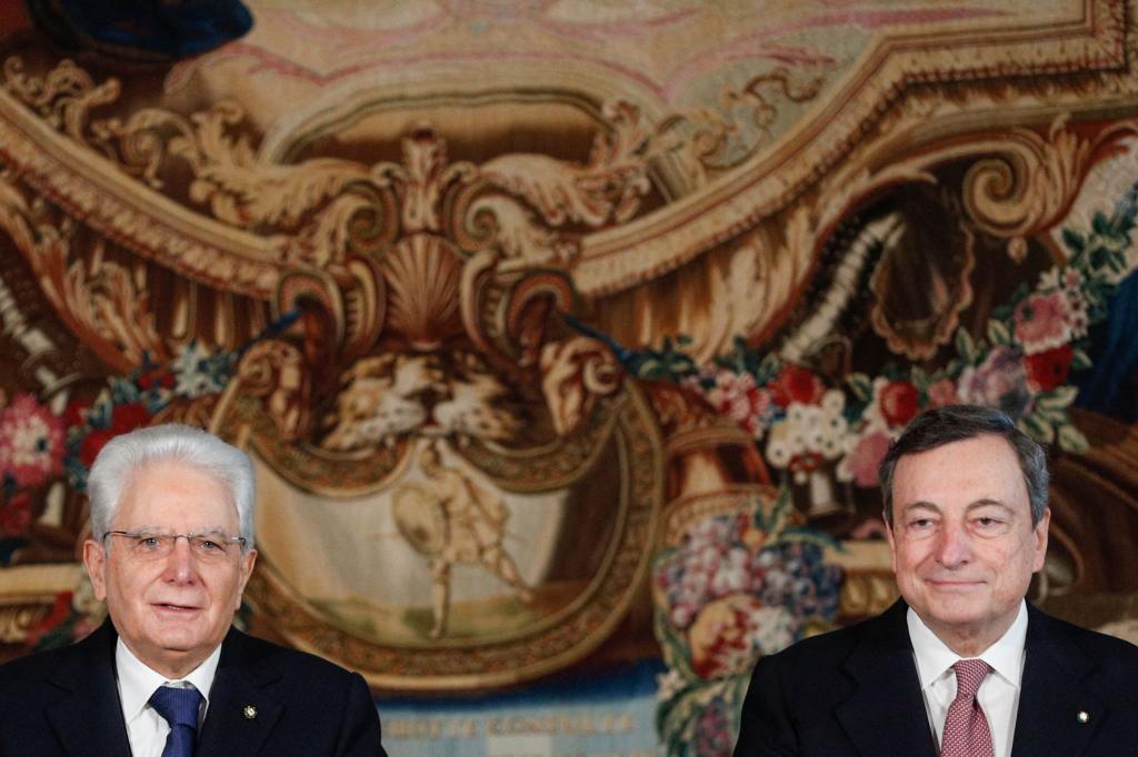 El presidente Mattarella y el 'premier' Draghi.