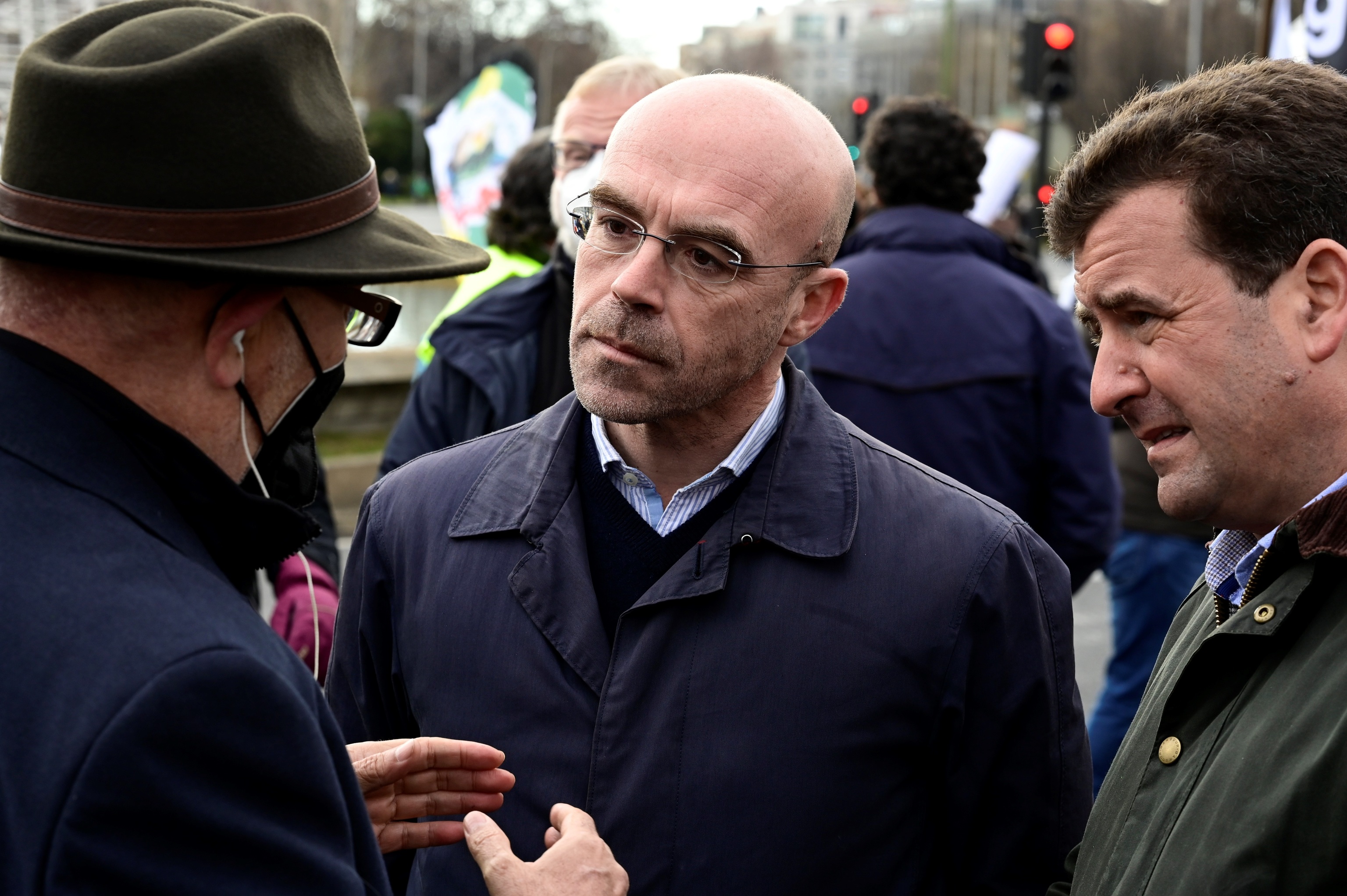 El portavoz de Vox, Jorge Buxad, en la manifestacin de agricultores del pasado domingo en Madrid.