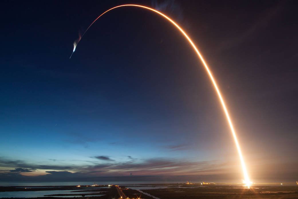 Despegue de un cohete Falcon 9 en 2018