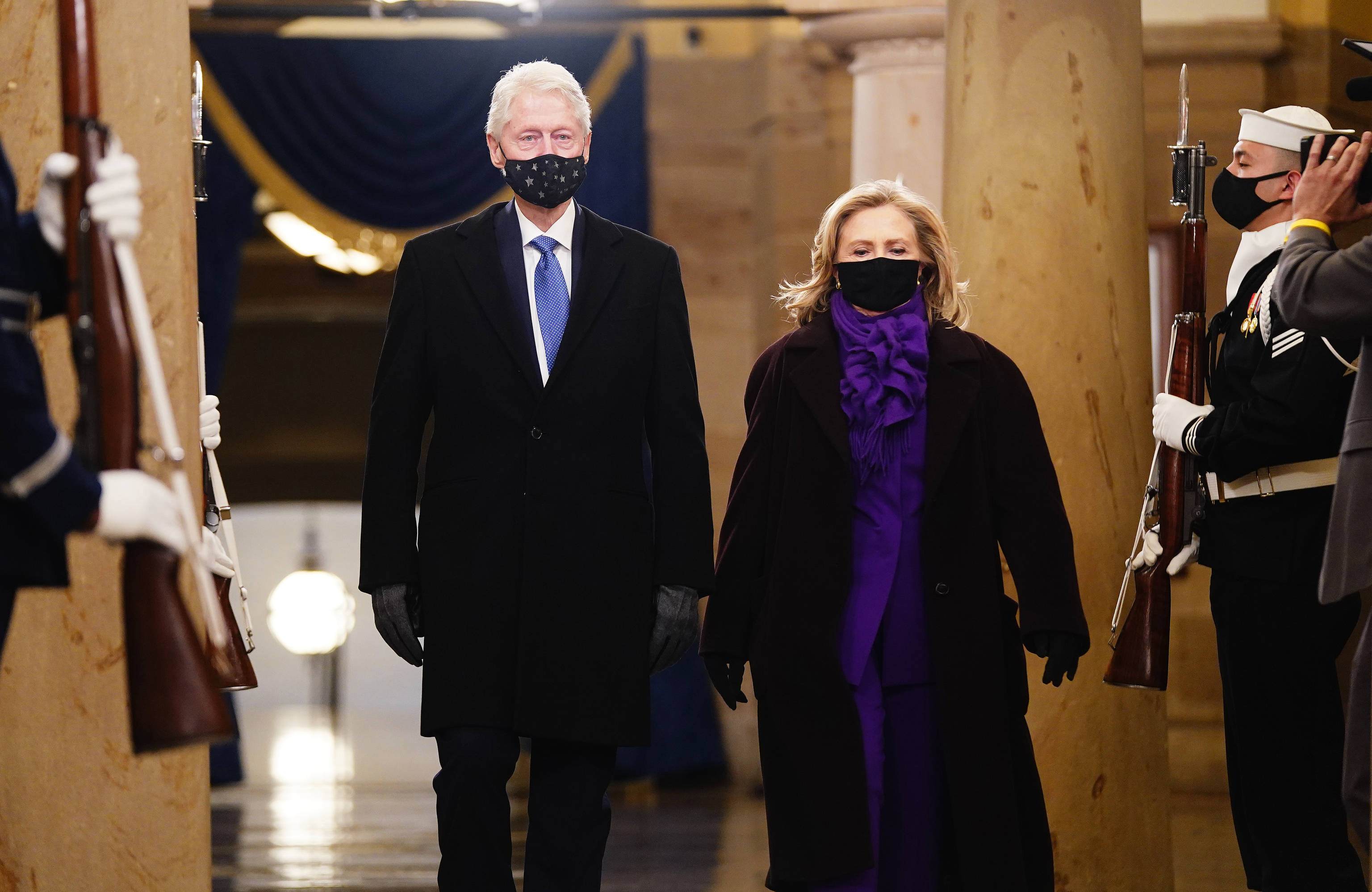 Bill y Hillary Clinton en la toma de posesin de Joe Biden como presidente de Estados Unidos, en enero de 2021.