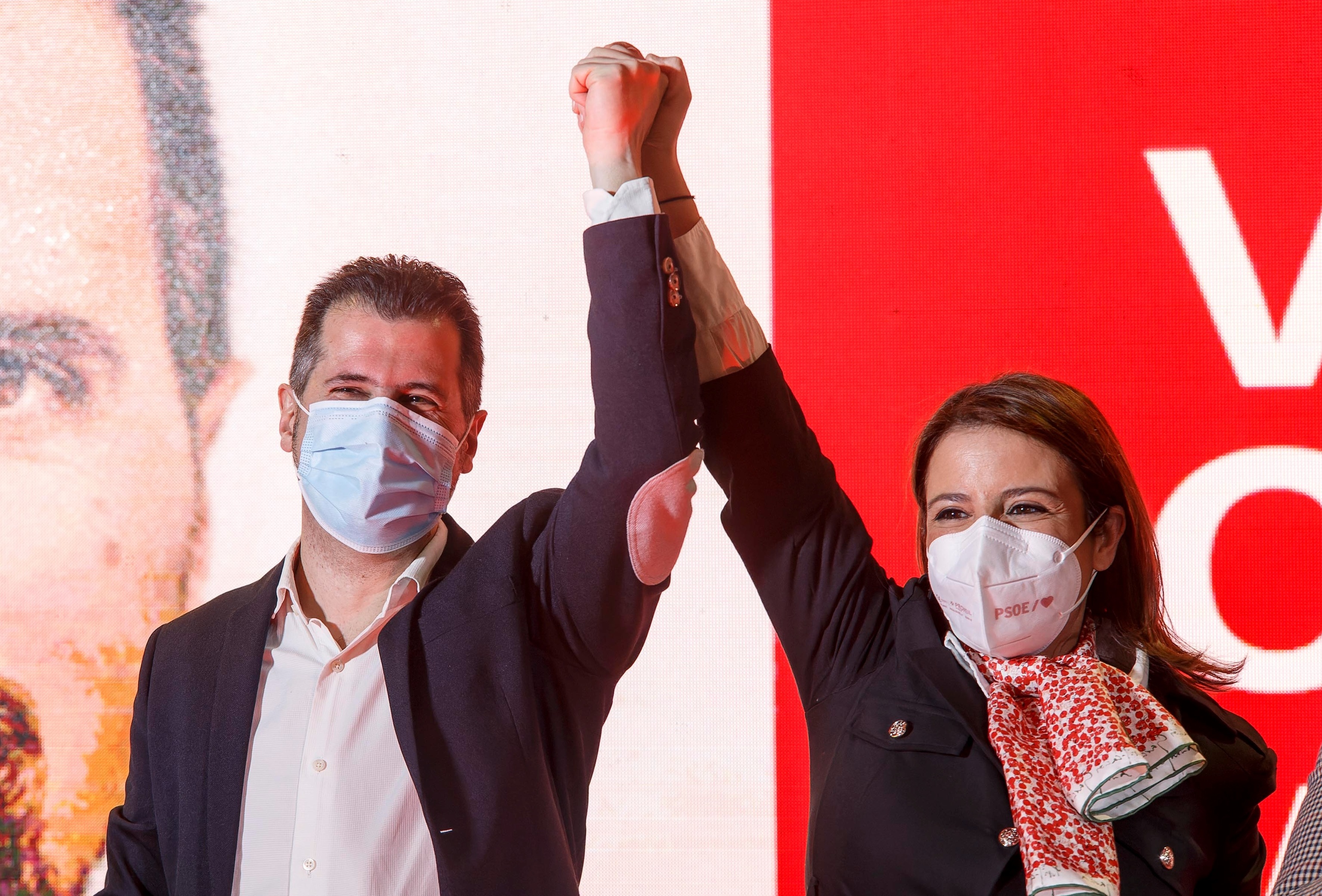 Luis Tudanca y Adriana Lastra, en el inicio de la campaña.