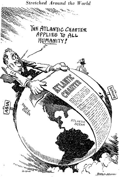 Viñeta sobre la Carta del Atlántico de 1941.