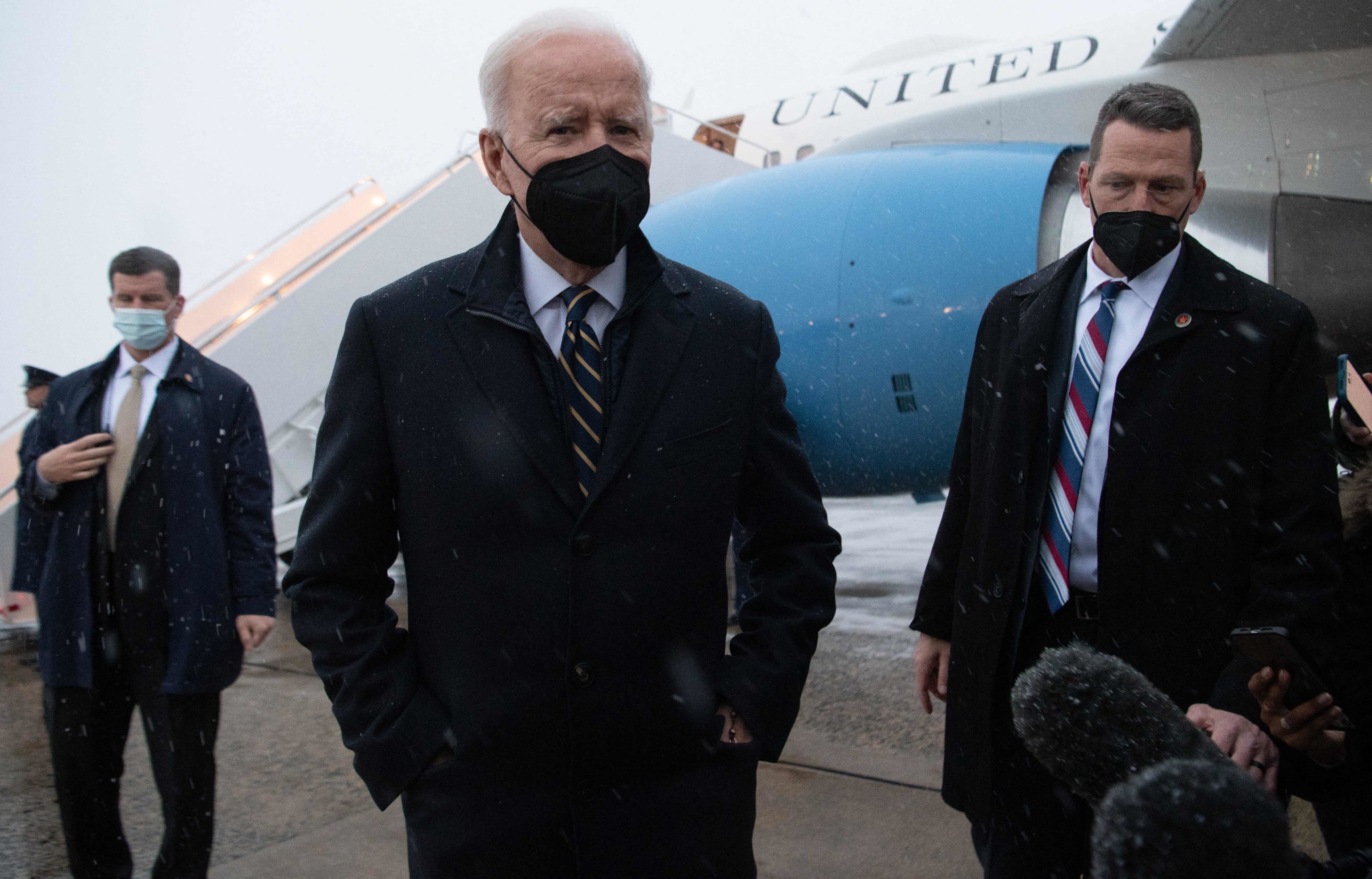 El presidente de los Estados Unidos, Joe Biden, llega en el Air Force One a Maryland, EEUU.