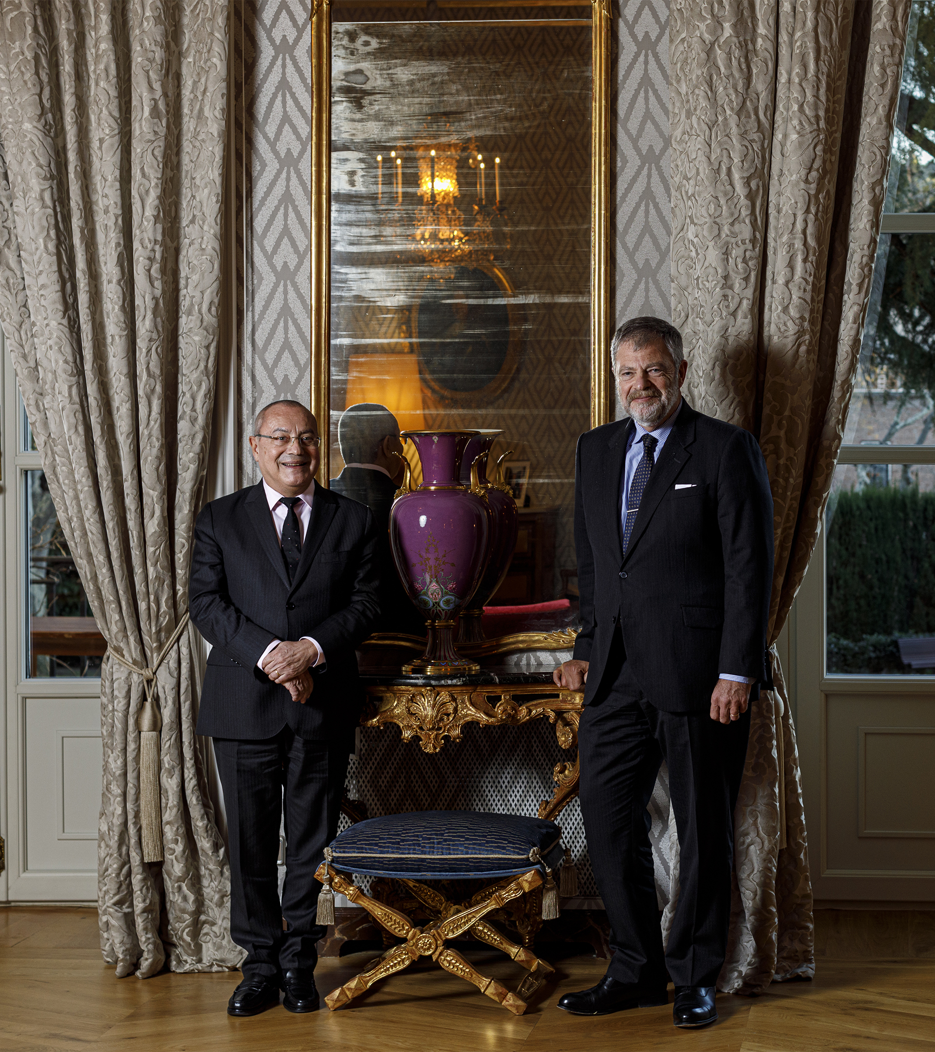 Los embajadores Dold y Casa, en la residencia de la embajada francesa en Madrid.