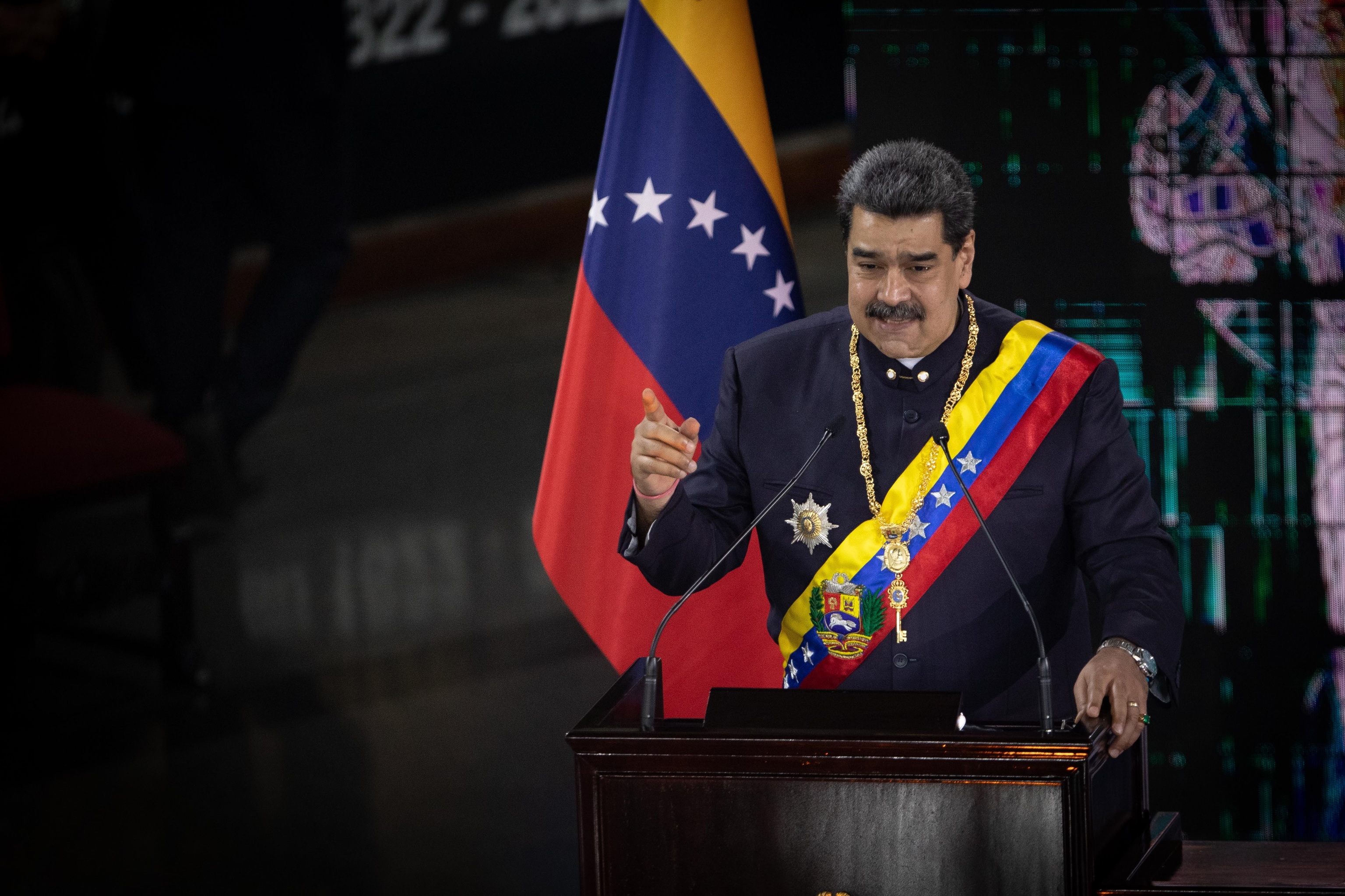 Nicolás Maduro pronuncia un discurso, en Caracas.