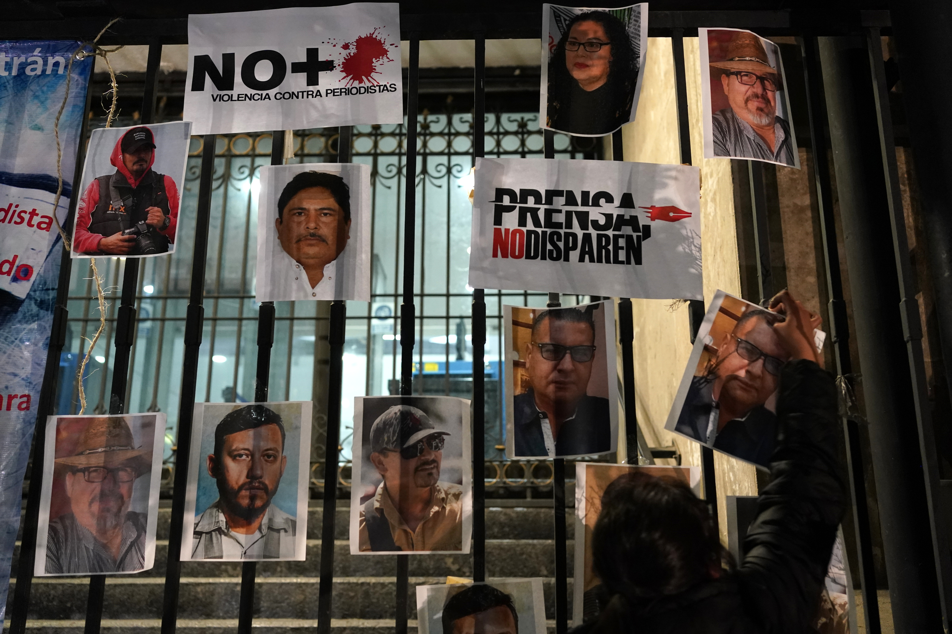 Protesta por los asesinatos de periodistas en Mxico.