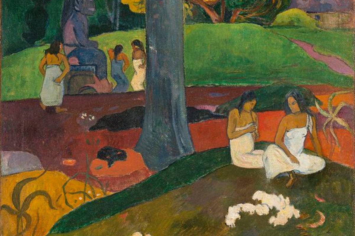 Detalle de 'Mata mua' de Paul Gauguin.