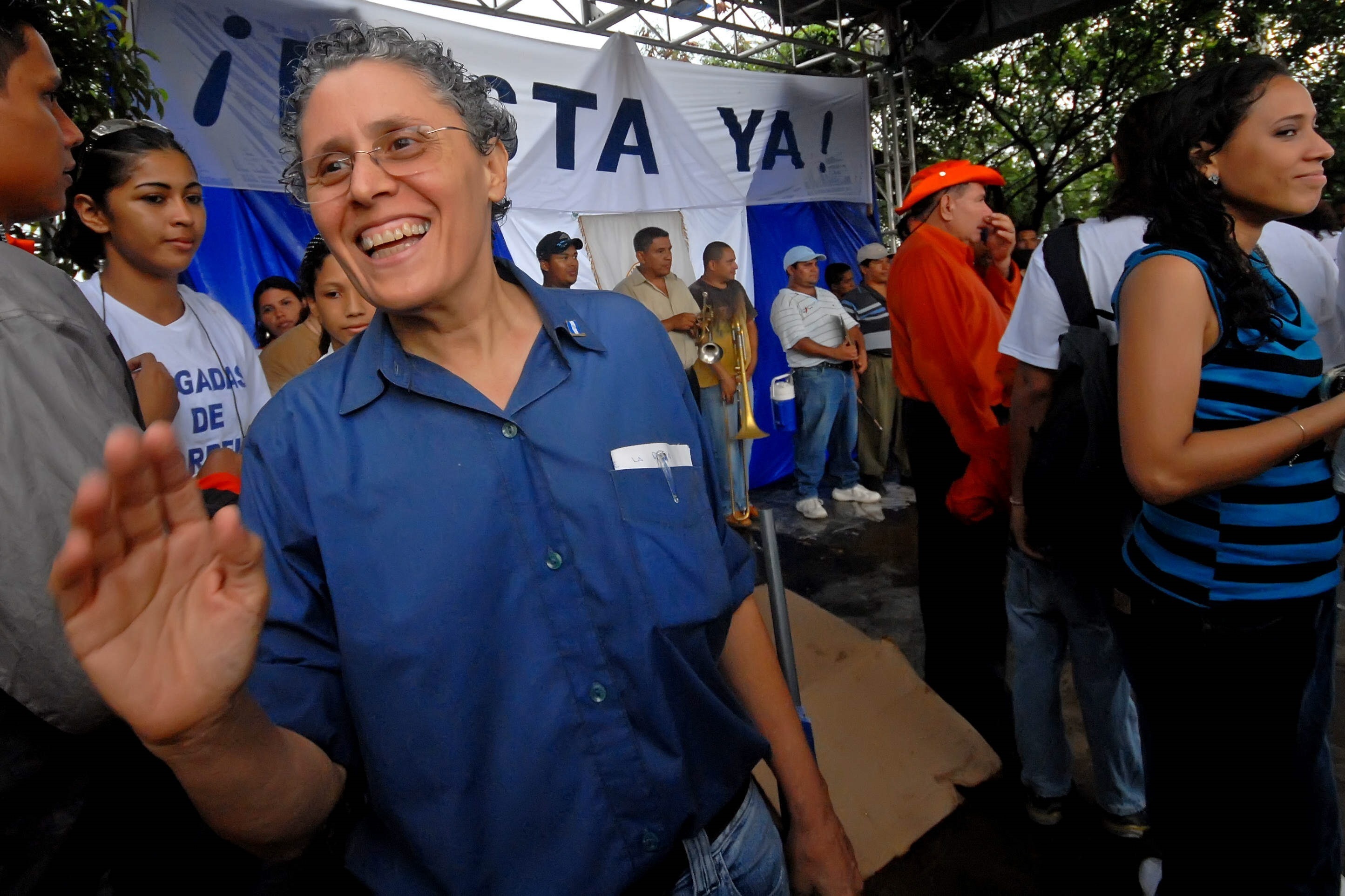 La ex guerrillera Dora Mara Tllez, durante una protesta en 2008.