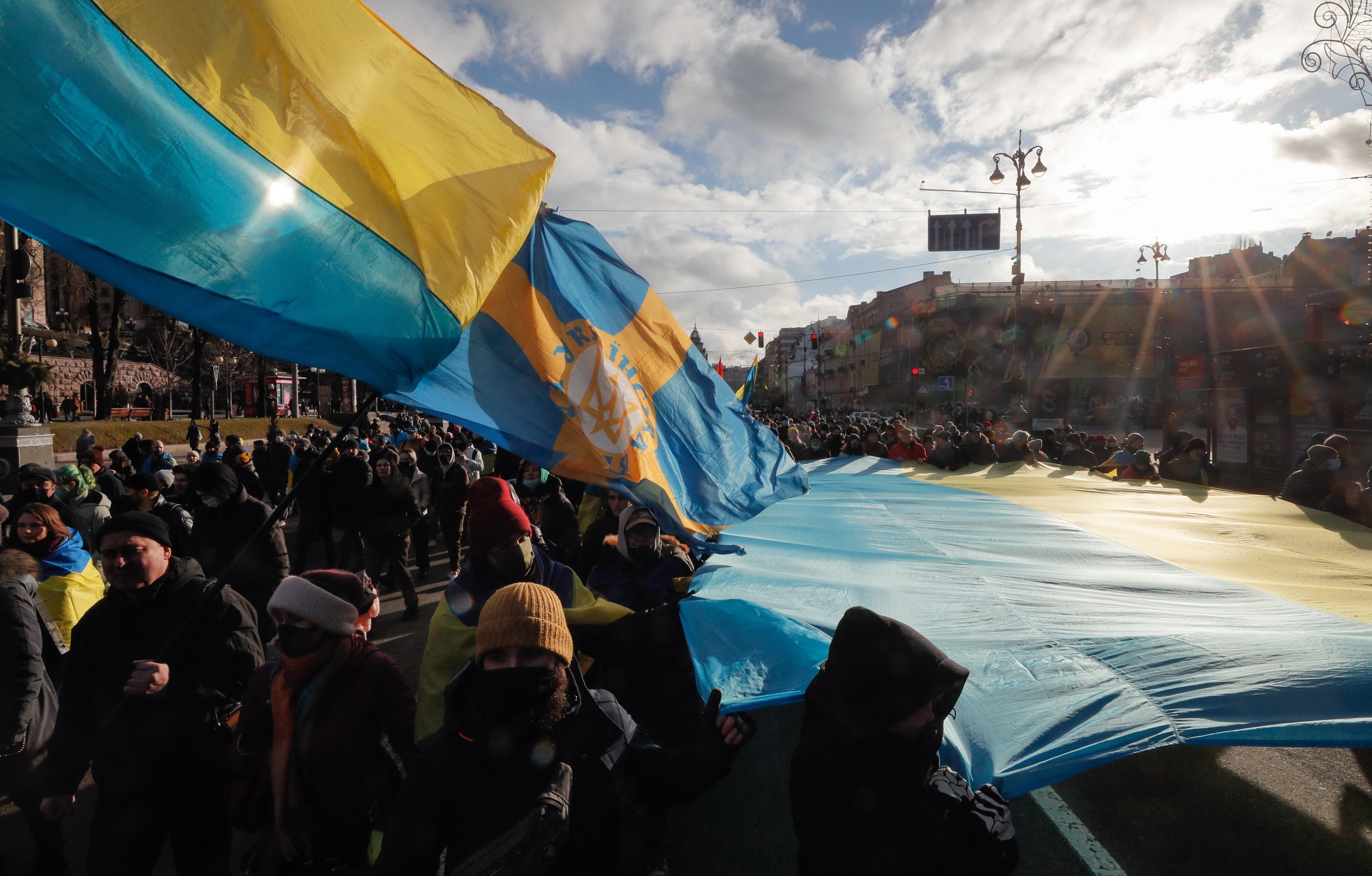 Marcha por la unidad de Ucrania, este sbado, en Kiev.