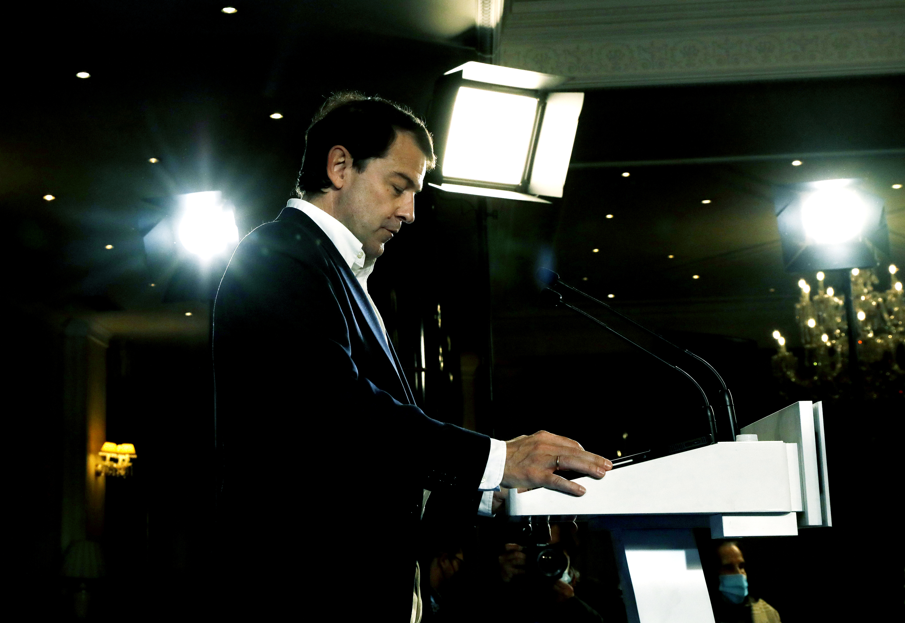 Alfonso Fernndez Maueco, en la noche electoral del 13 de febrero.