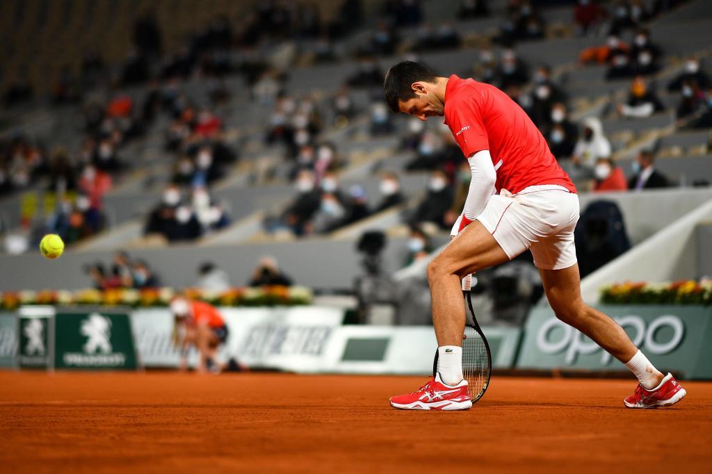 Djokovic, durante la final de Roland Garros de 2020 ante Nadal.