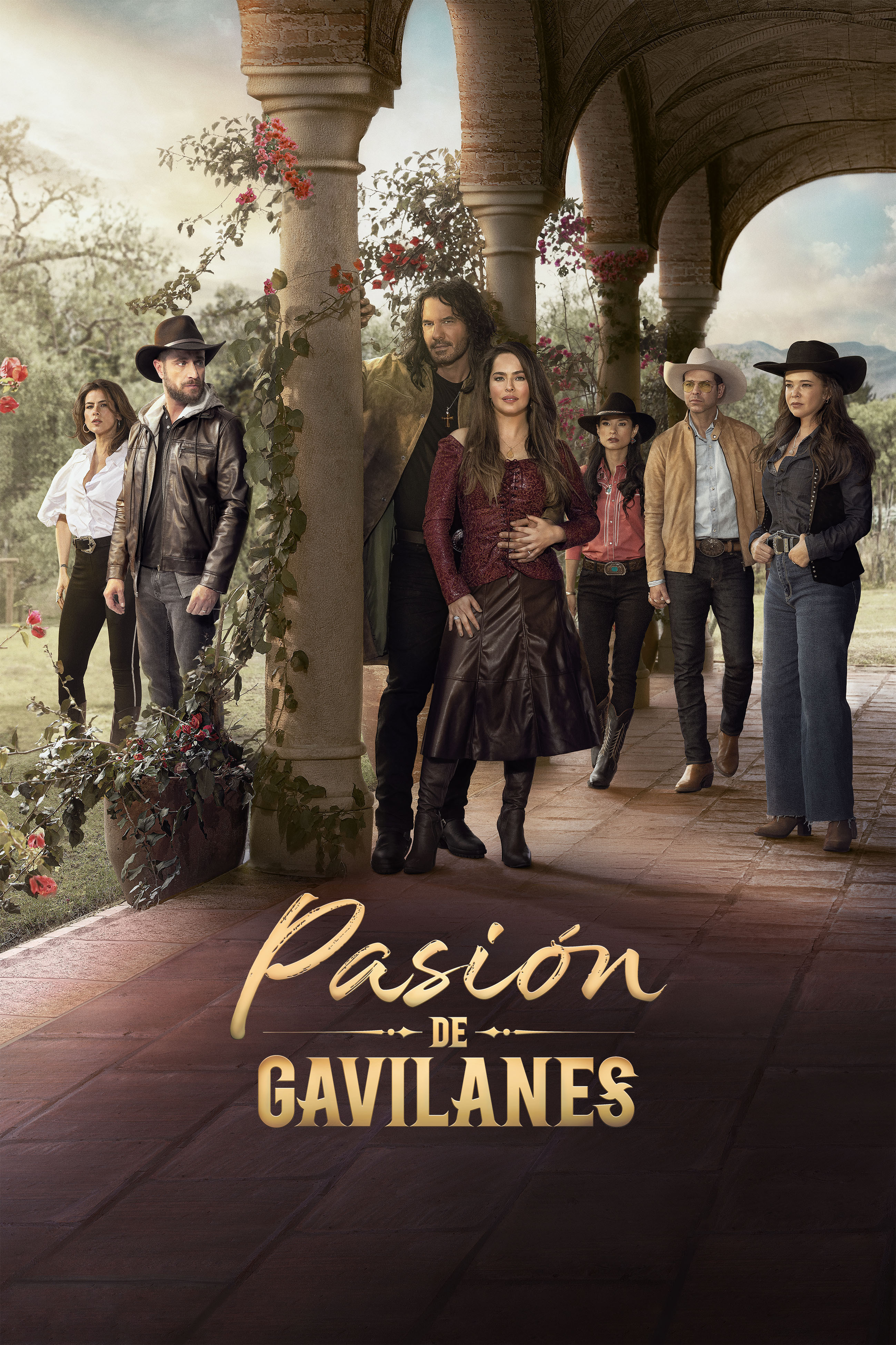 El reparto de protagonistas de la serie Pasin de Gavilanes 2 de Telecinco, durante su promocin.