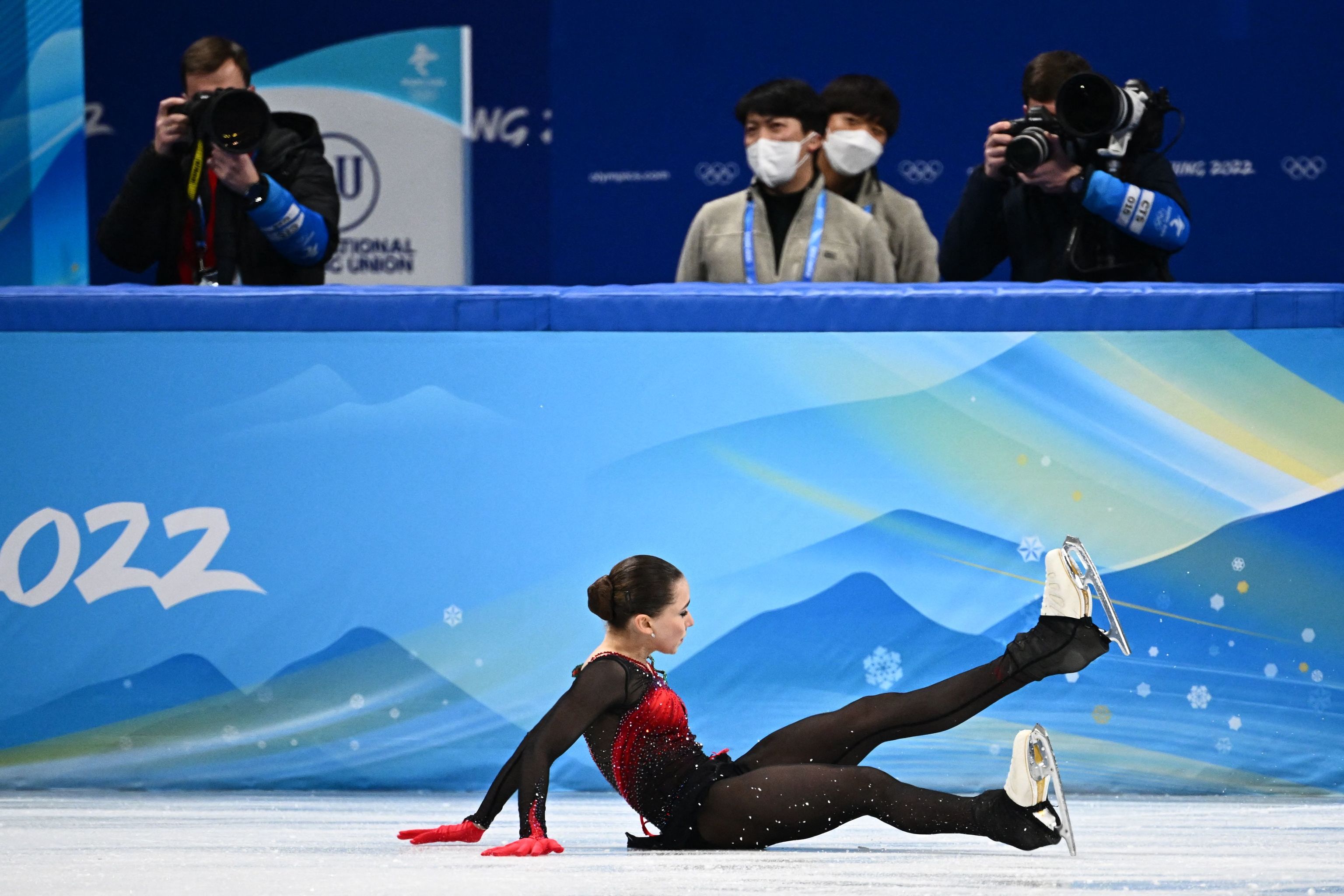 Kamila Valieva en el hielo de Pekín.