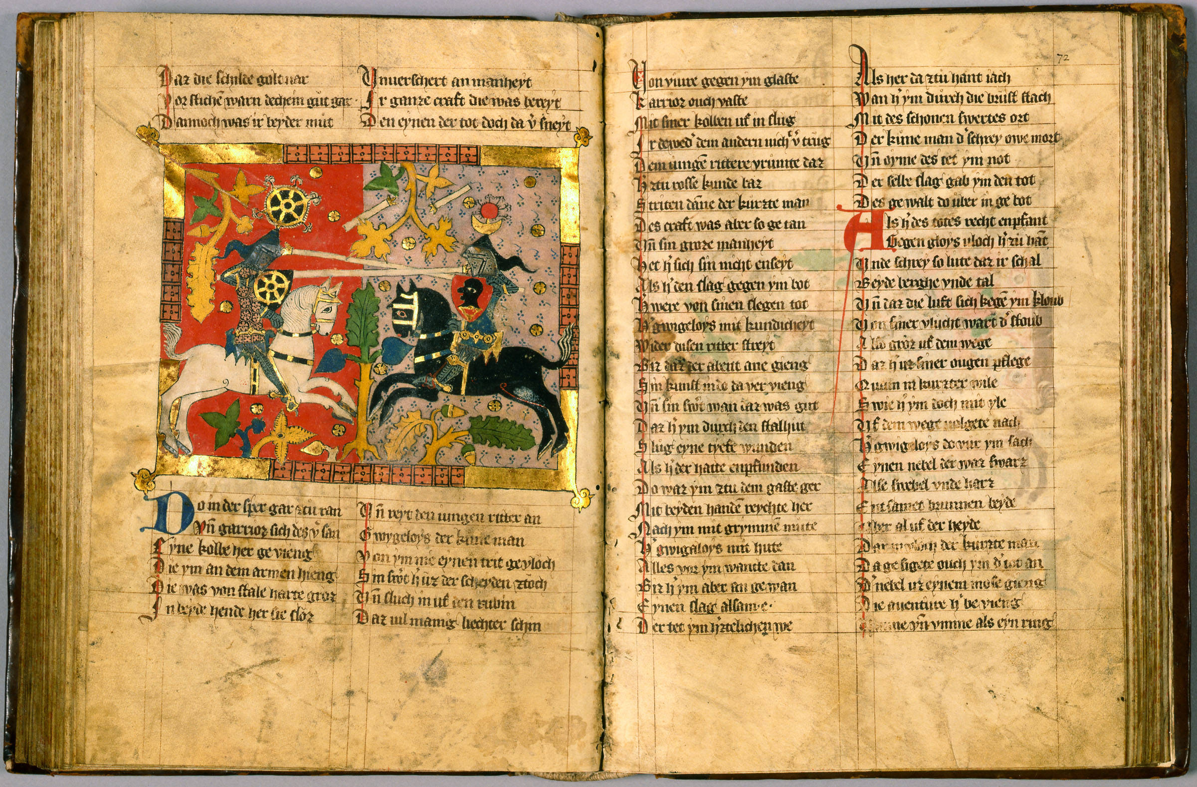 Manuscrito alemán con el romance artúrico de Wigalois.