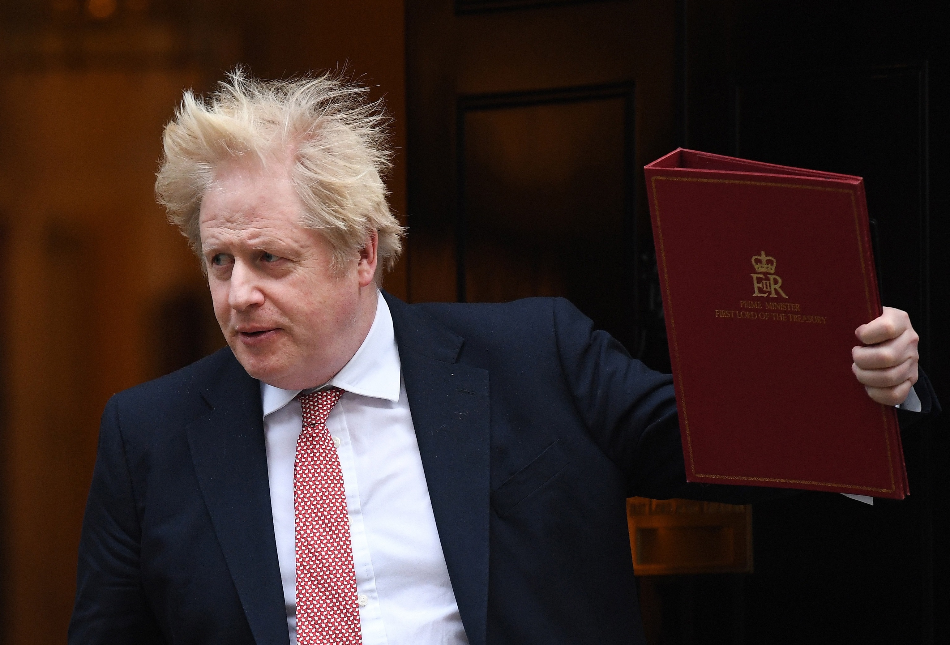 Boris Johnson saliendo hoy del nmero 10 de Downing Street.