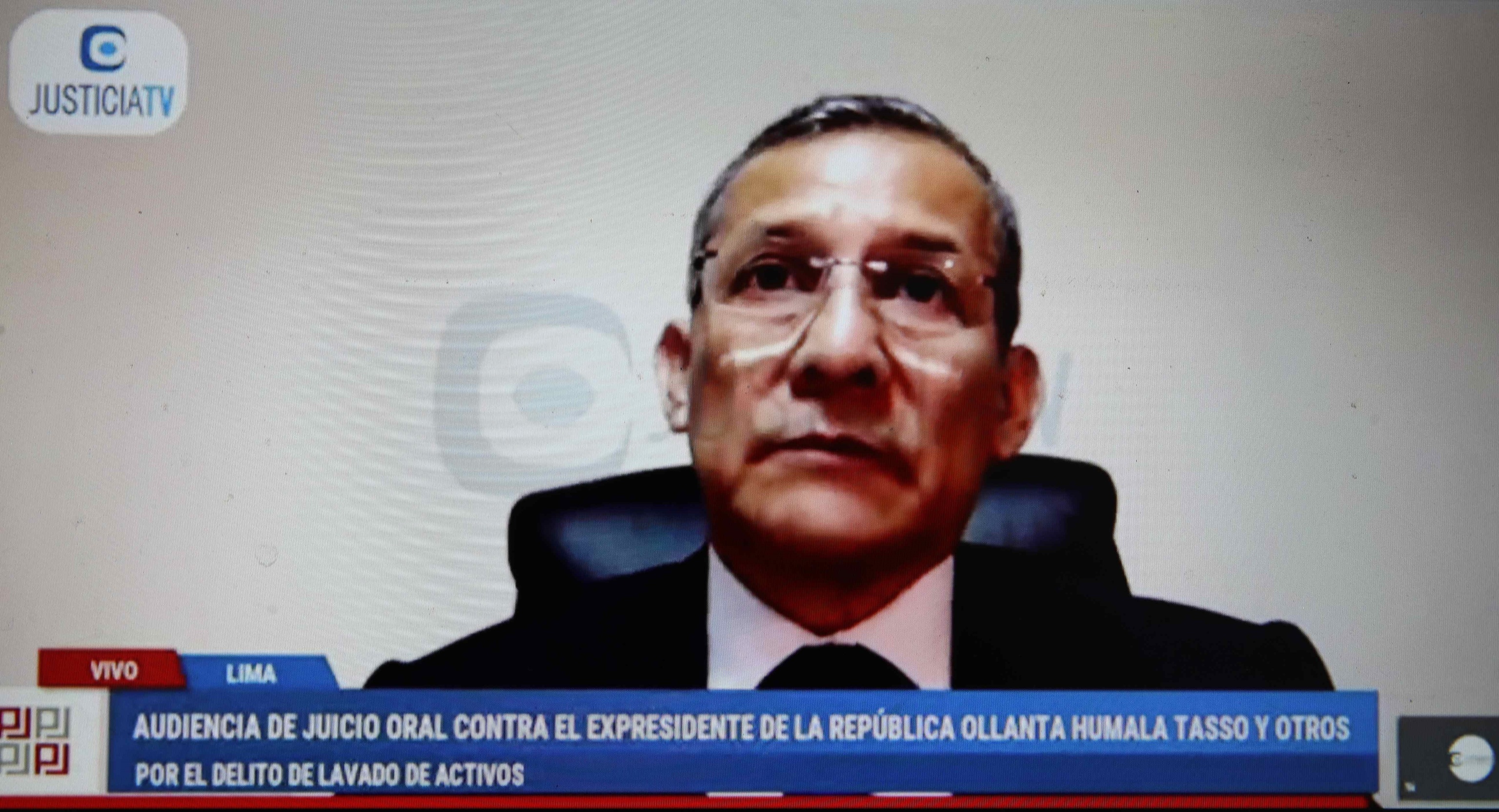 Captura de pantalla del inicio de juicio oral contra Ollanta Humala.