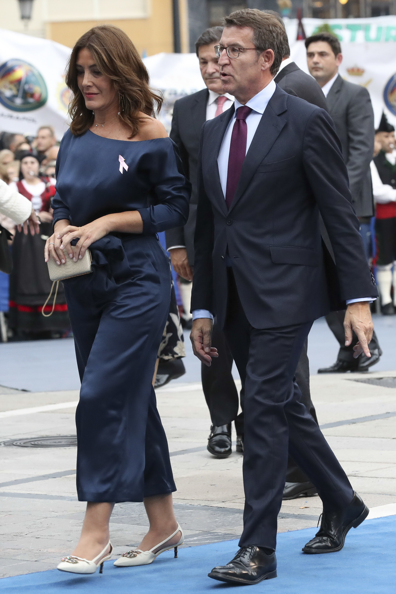Eva Crdenas y Alberto Nez Feijo en la entrega de los Premios Princesa de Asturias en 2018.
