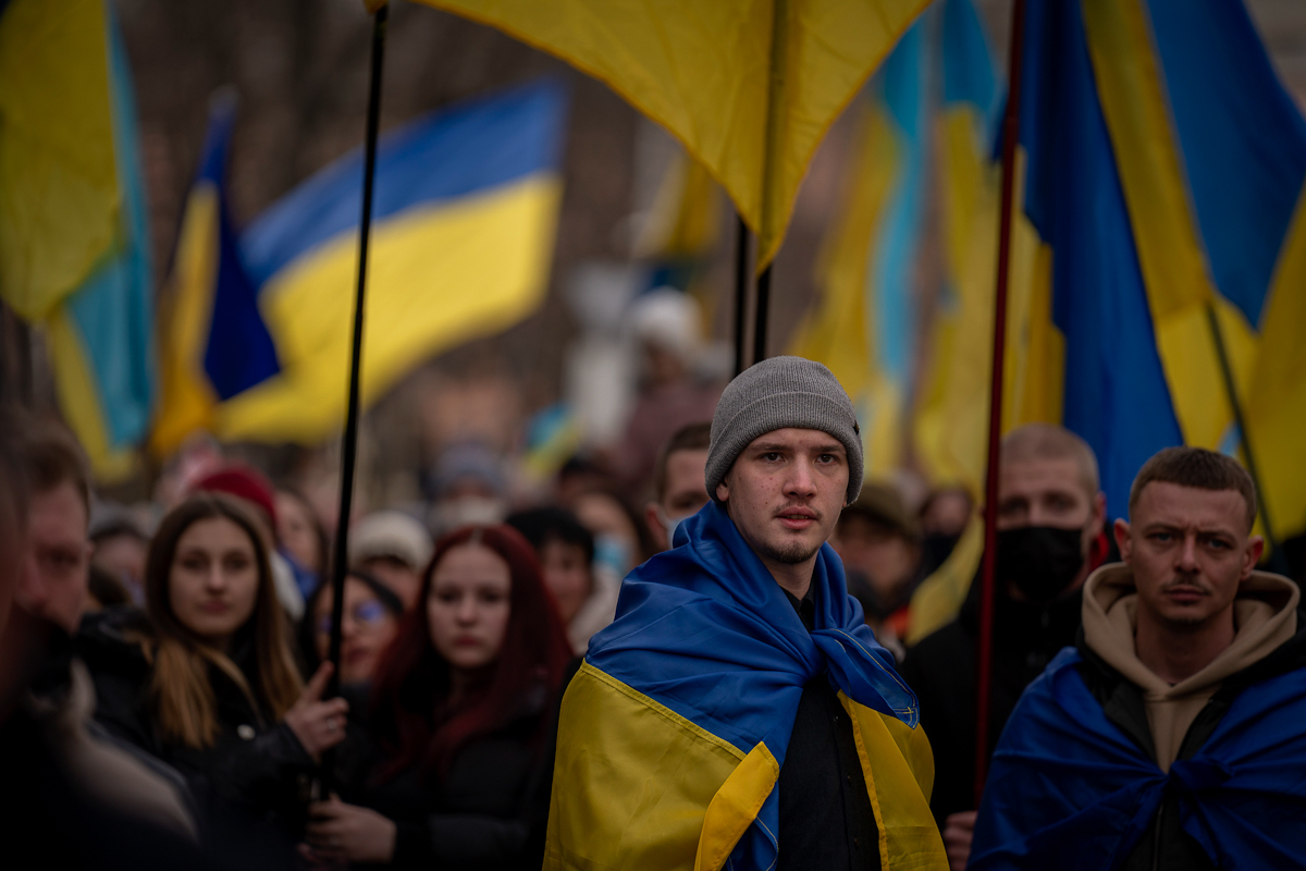 Manifestaciones en apoyo a Ucrania, en Odesa.