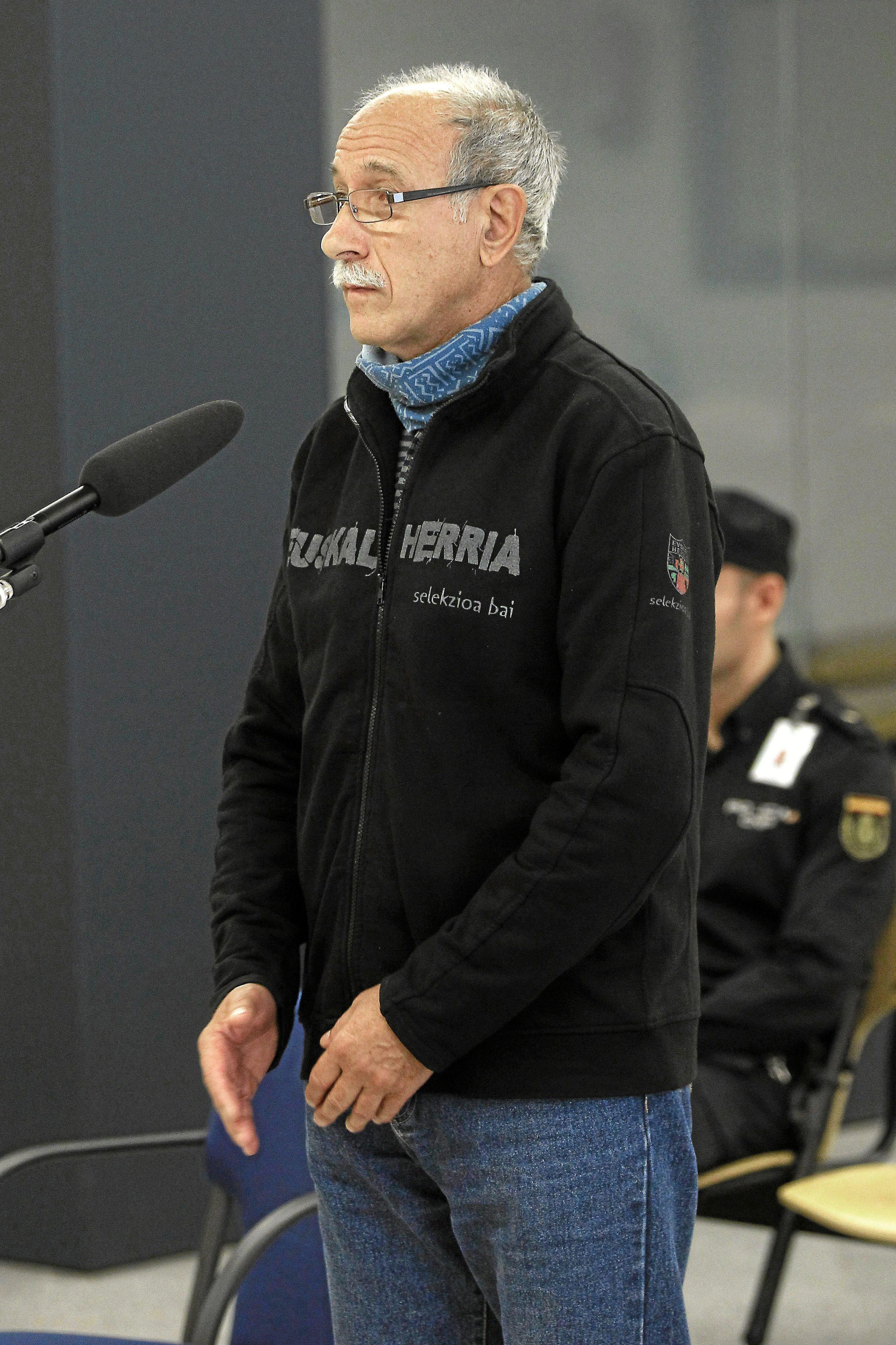 El ex jefe de ETA José María Erostarbe 'Fiti' durante una declaración ante la Audiencia Nacional en Madrid.