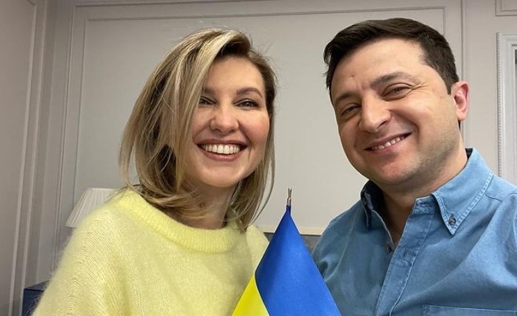 Olena Zelenska y Volodimir Zelenski, en una foto compartida por ella en su Instagram.