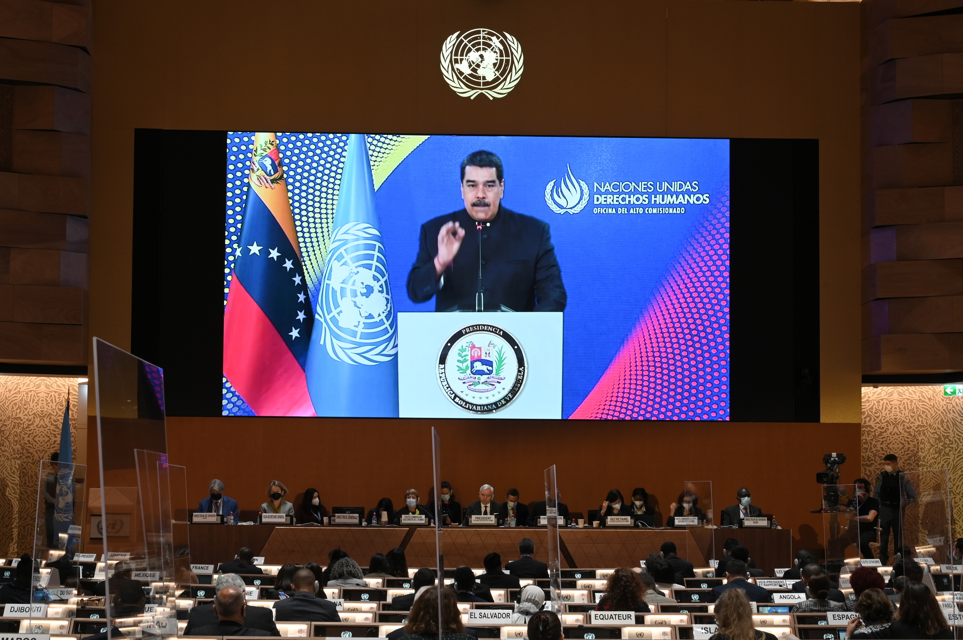 El presidente venezolano Nicolás Maduro, en el Consejo de DDHH en la ONU.