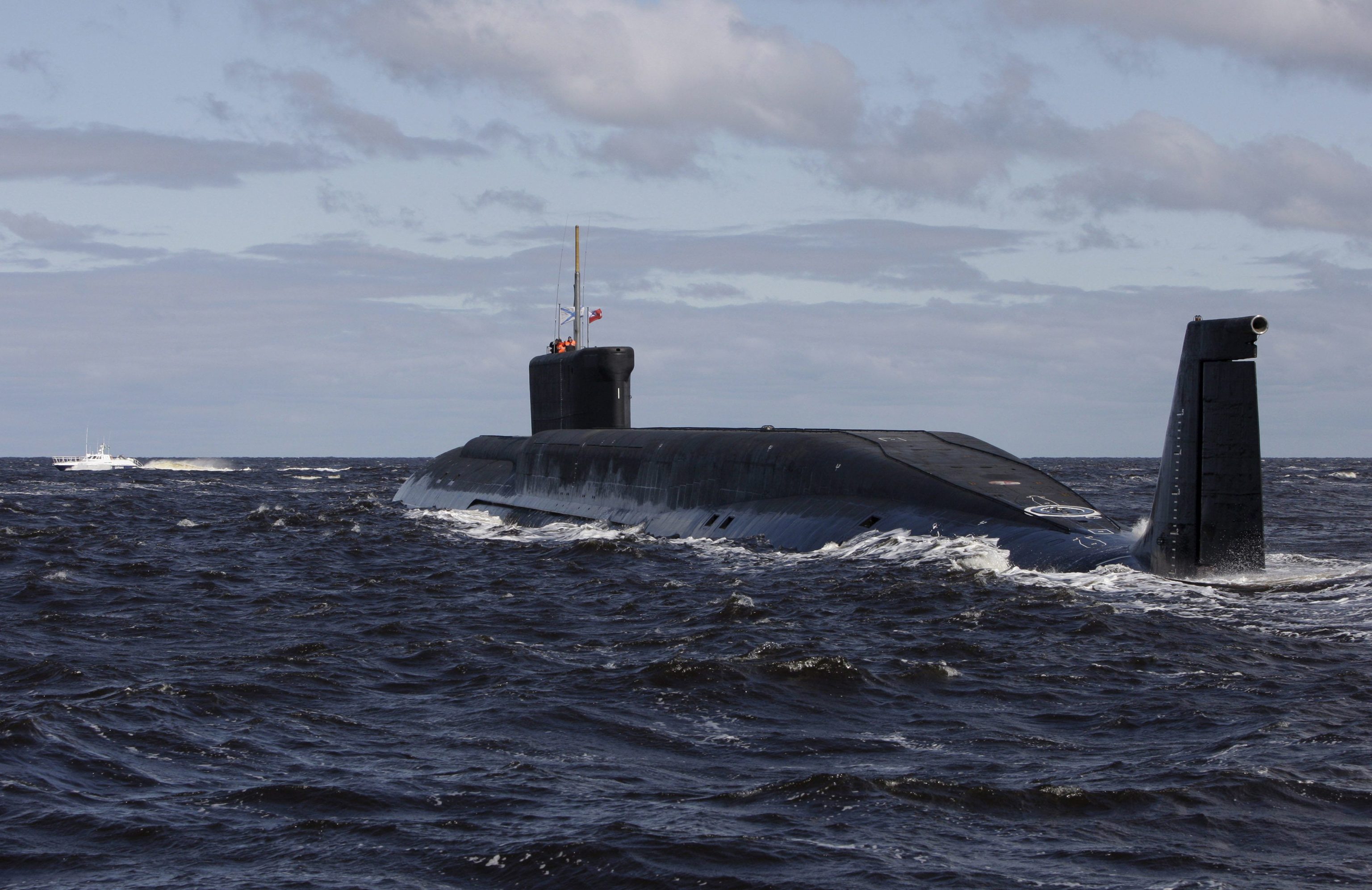 Vista del submarino nuclear ruso Yuri Dolgoruky .
