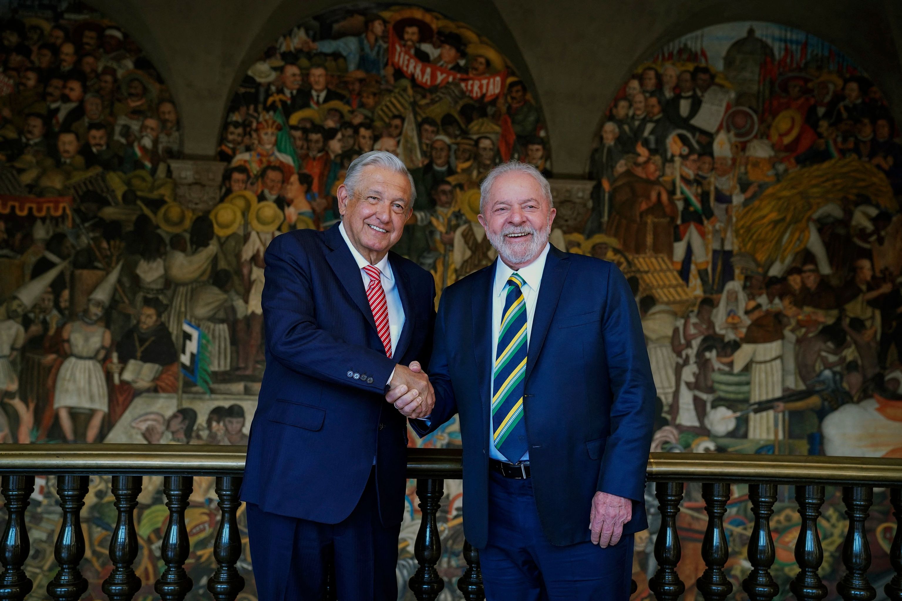 El presidente de México, Andrés Manuel López Obrador, y Lula Da Silva, este miércoles en Ciudad de Mëxico.