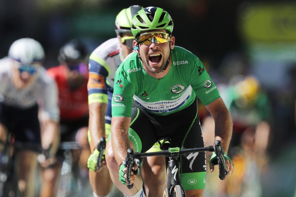 Cavendish celebra un triunfo de etapa en el pasado Tour.