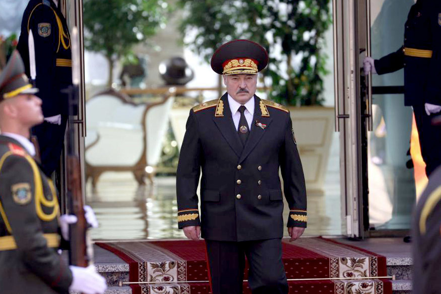 El presidente bielorruso, Alexander Lukashenko, durante una ceremonia en el Palacio de la Independencia en Minsk.