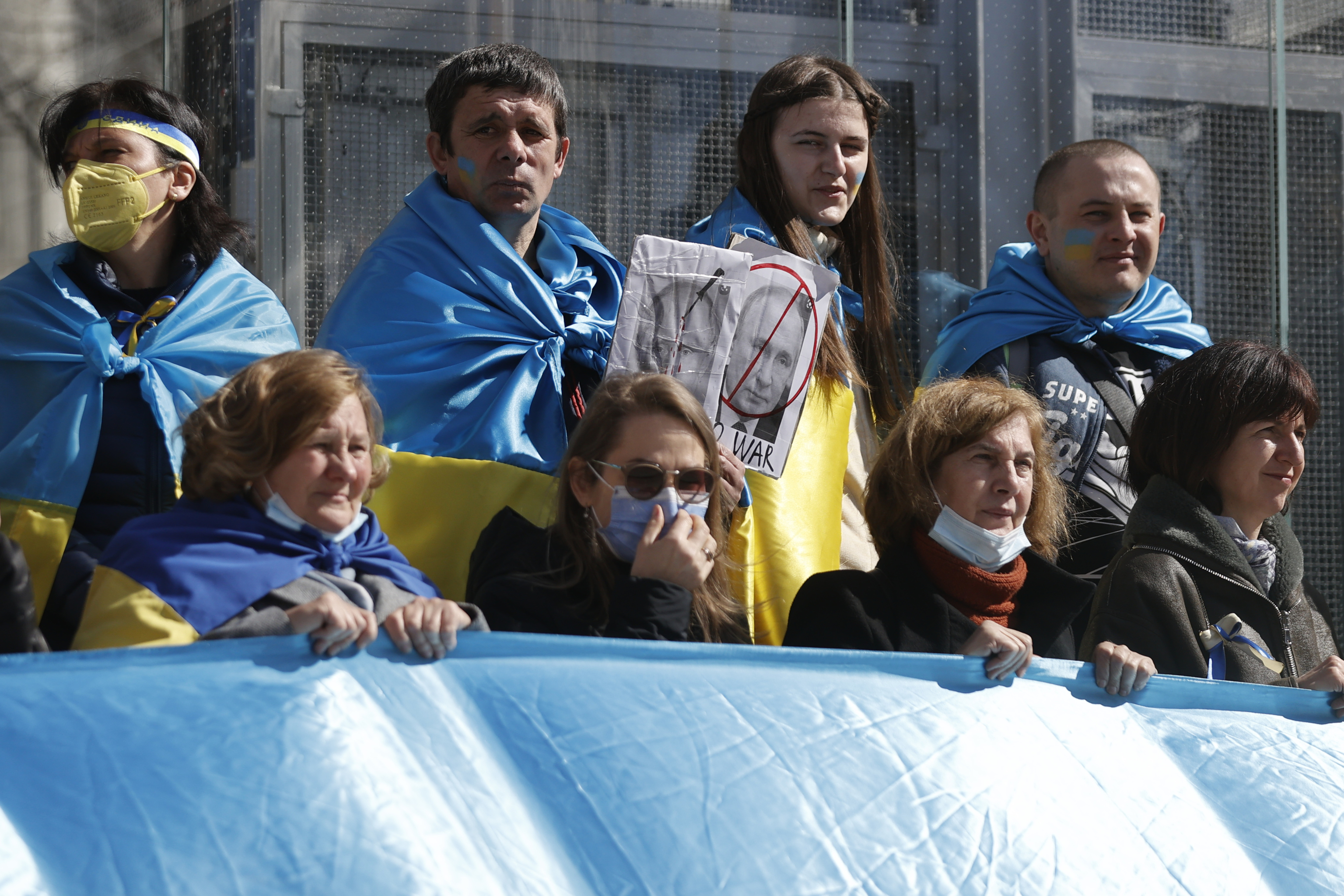 Manifestación de respaldo a Ucrania en Madrid