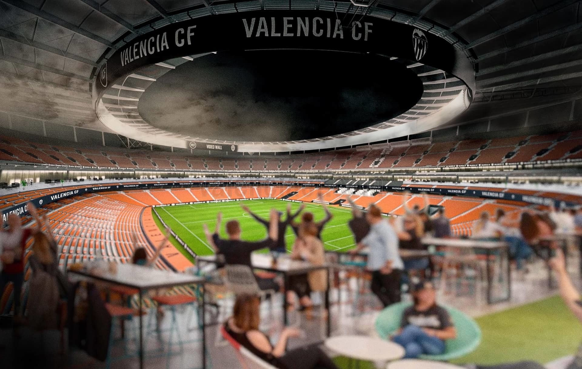 Imagen del proyecto de nuevo estadio presentada por el Valencia.