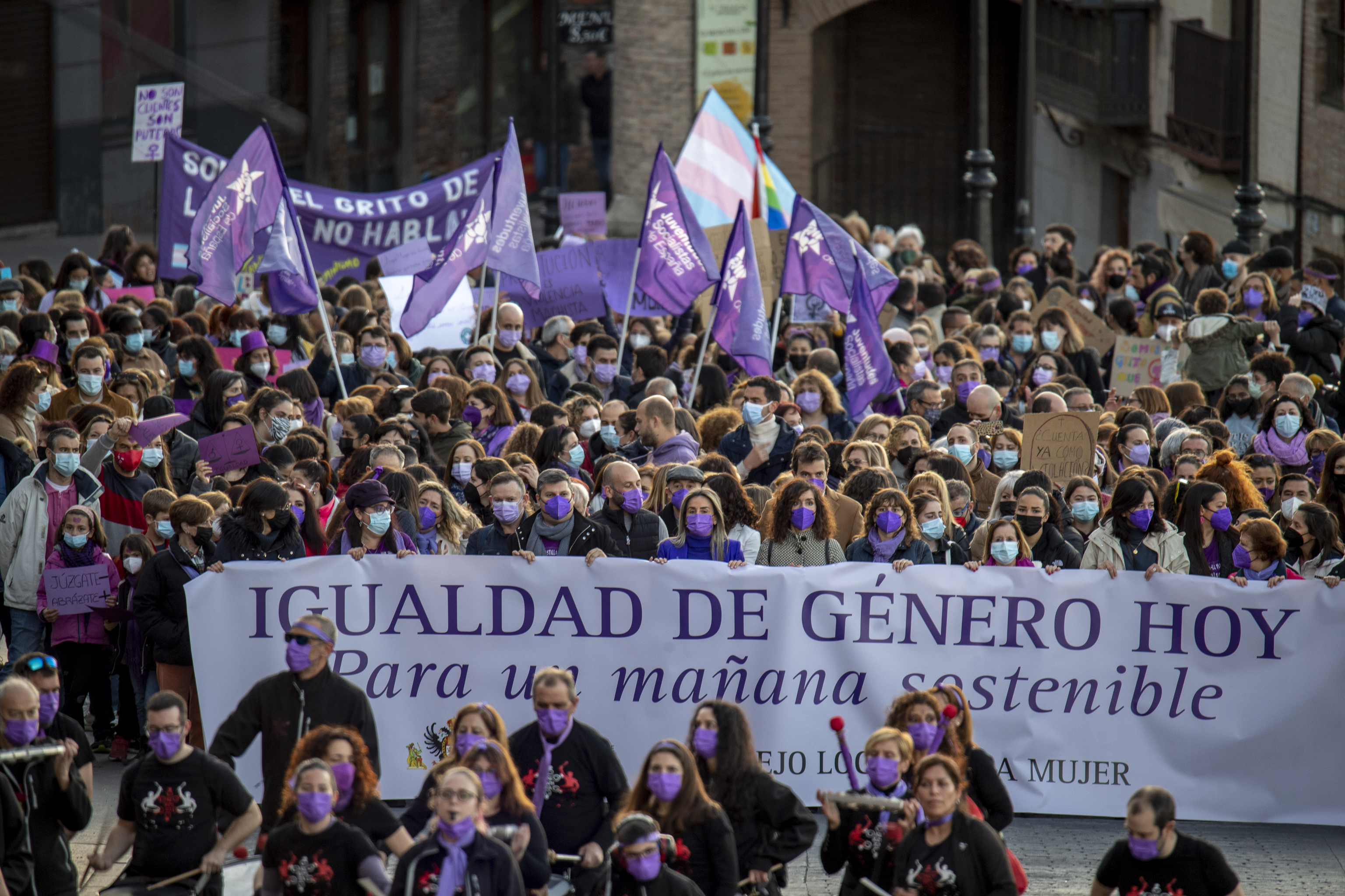 Participantes en la manifestación que se ha celebrado hoy martes en Toledo.