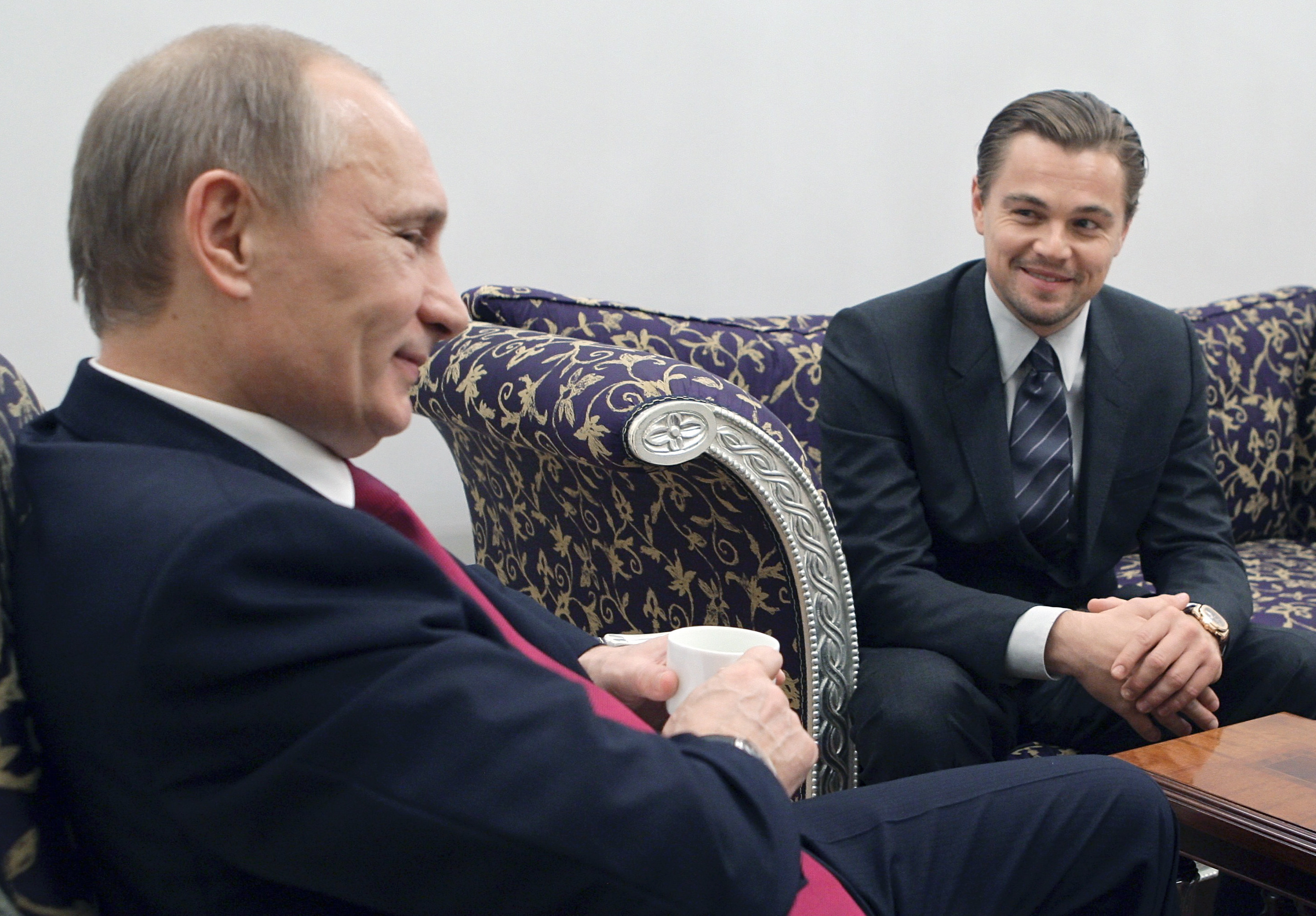 El presidente Putin con Leonardo DiCaprio en una imagen de 2010.